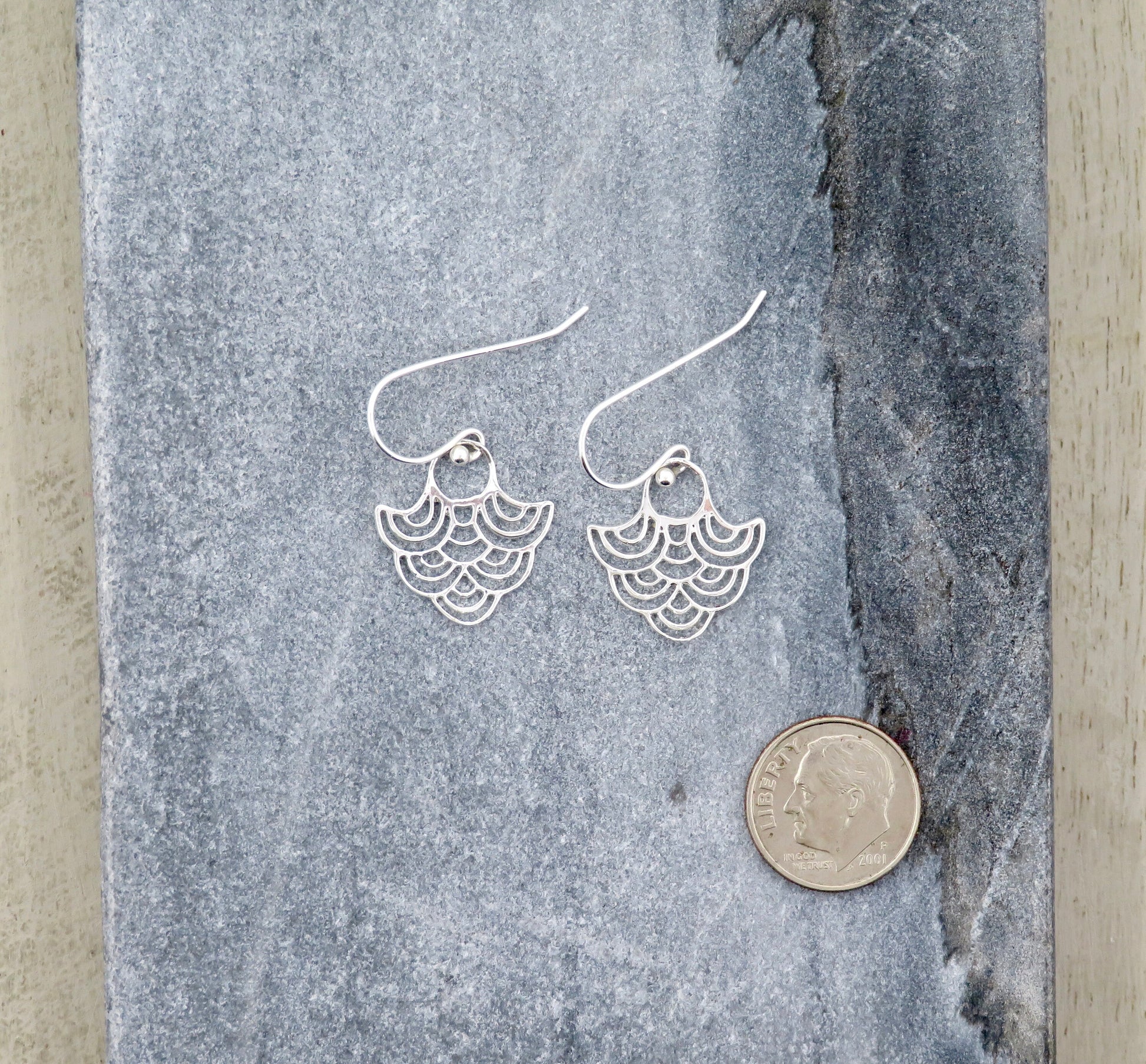 Sterling Drop Earrings | Unique Silver Earrings | Tribal Earrings | Wavy Sterling Earrings | Lightweight Silver Earrings | Airy Earrings