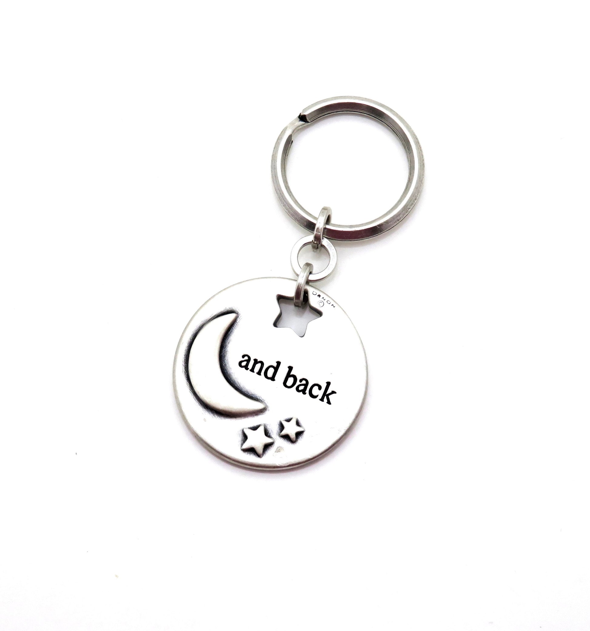 Love You Keychain, Inspirational Keyring, Moon Keyring, To the Moon Keyring, Teen Gift, Love Keychain, Silver Keychain, Silver Moon Keychain
