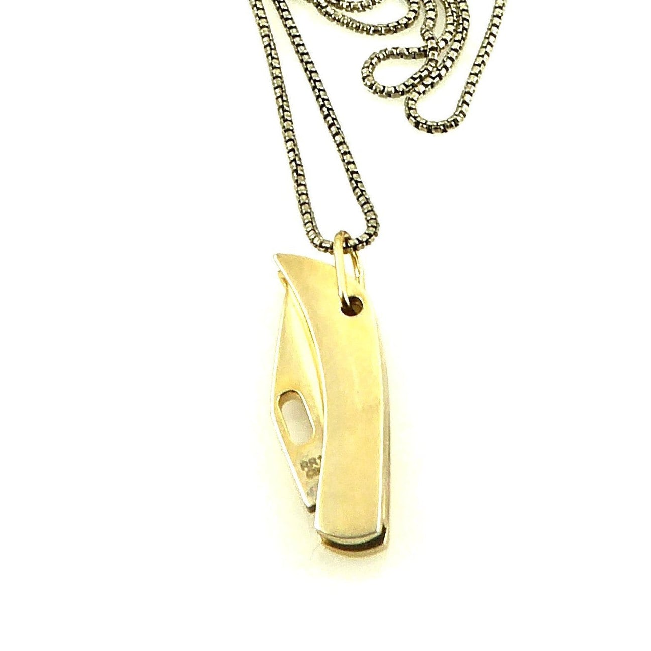 Small Knife necklace | Mini knife pendant | Little gold knife necklace | small pocketknife pendant | brass knife jewelry | mini brass knife