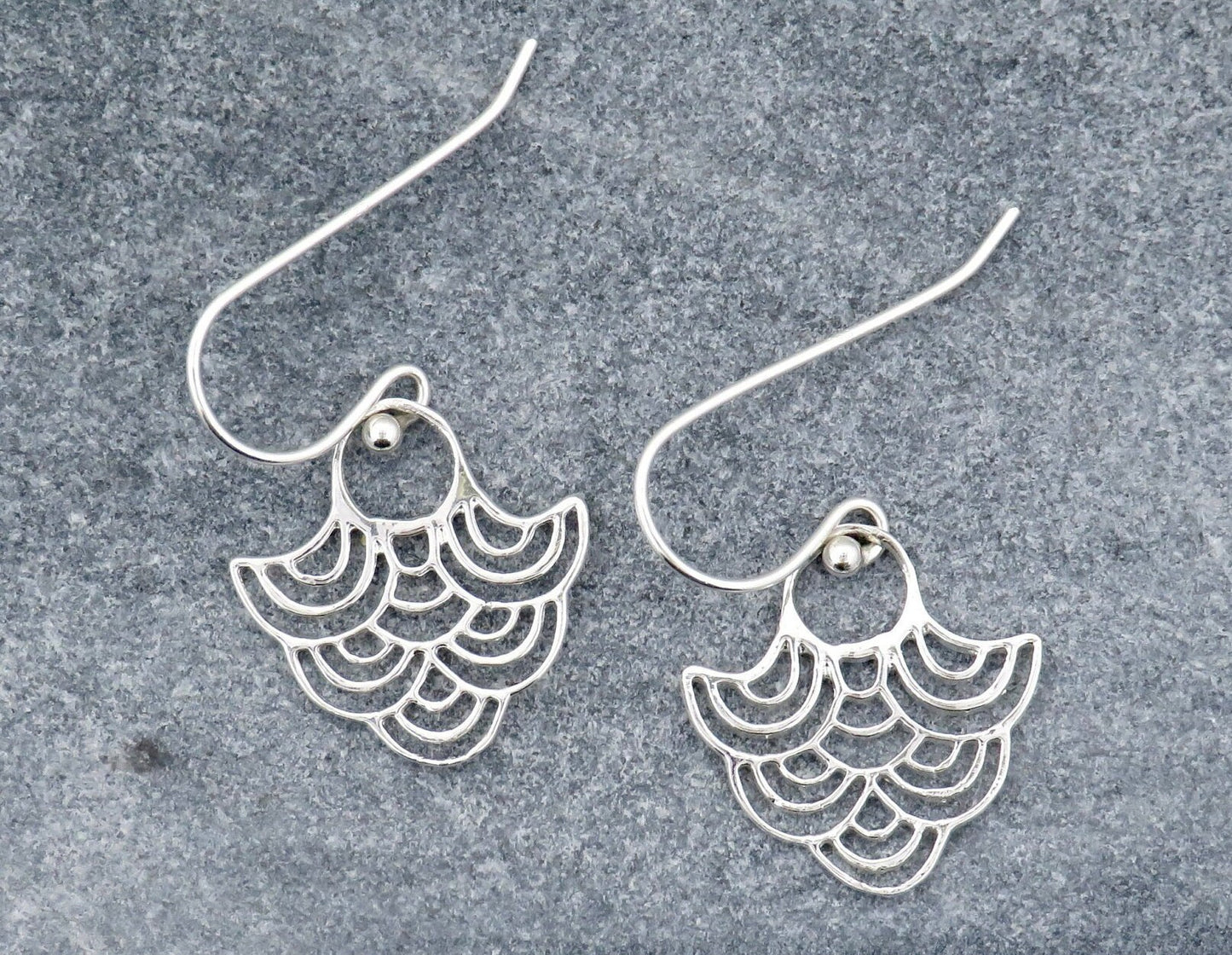 Sterling Drop Earrings | Unique Silver Earrings | Tribal Earrings | Wavy Sterling Earrings | Lightweight Silver Earrings | Airy Earrings