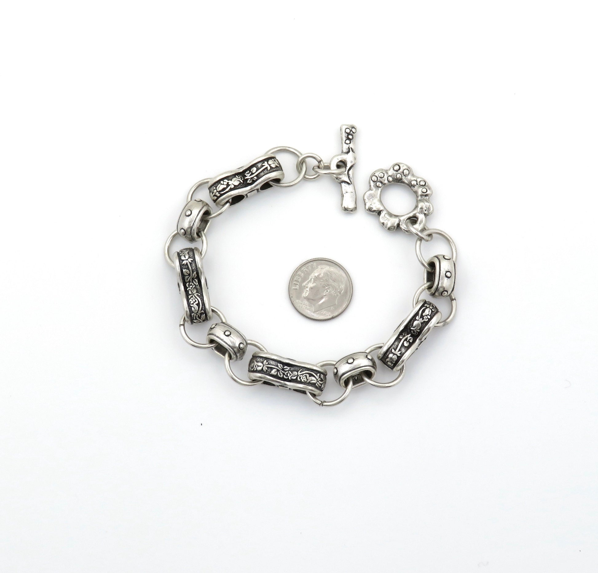 Chunky Silver Bracelet, Silver Links Bracelet, Chunky Links Bracelet, Chunky Hammered Silver Bracelet, Chunky Rustic Silver Bracelet