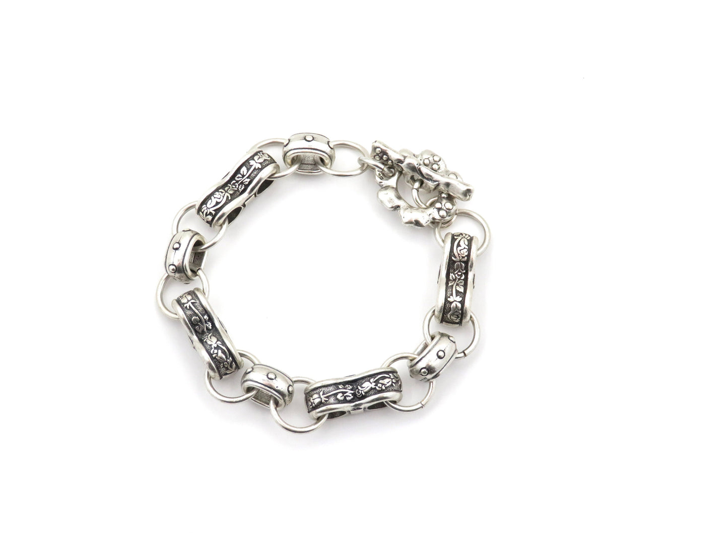 Chunky Silver Bracelet, Silver Links Bracelet, Chunky Links Bracelet, Chunky Hammered Silver Bracelet, Chunky Rustic Silver Bracelet