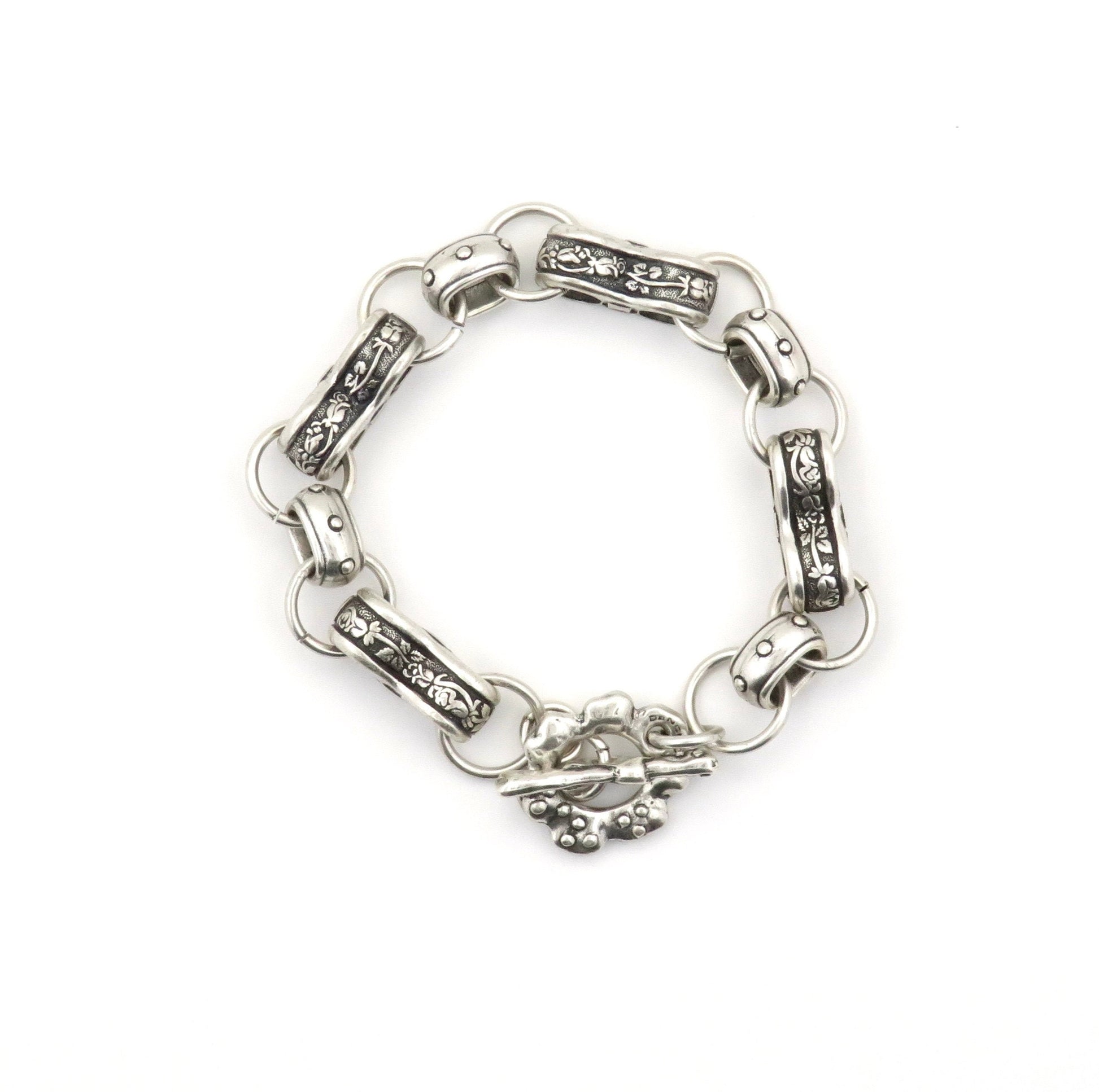 Chunky Silver Bracelet, Silver Links Bracelet, Chunky Links Bracelet, Chunky Hammered Silver Bracelet, Chunky Rustic Silver Bracelet
