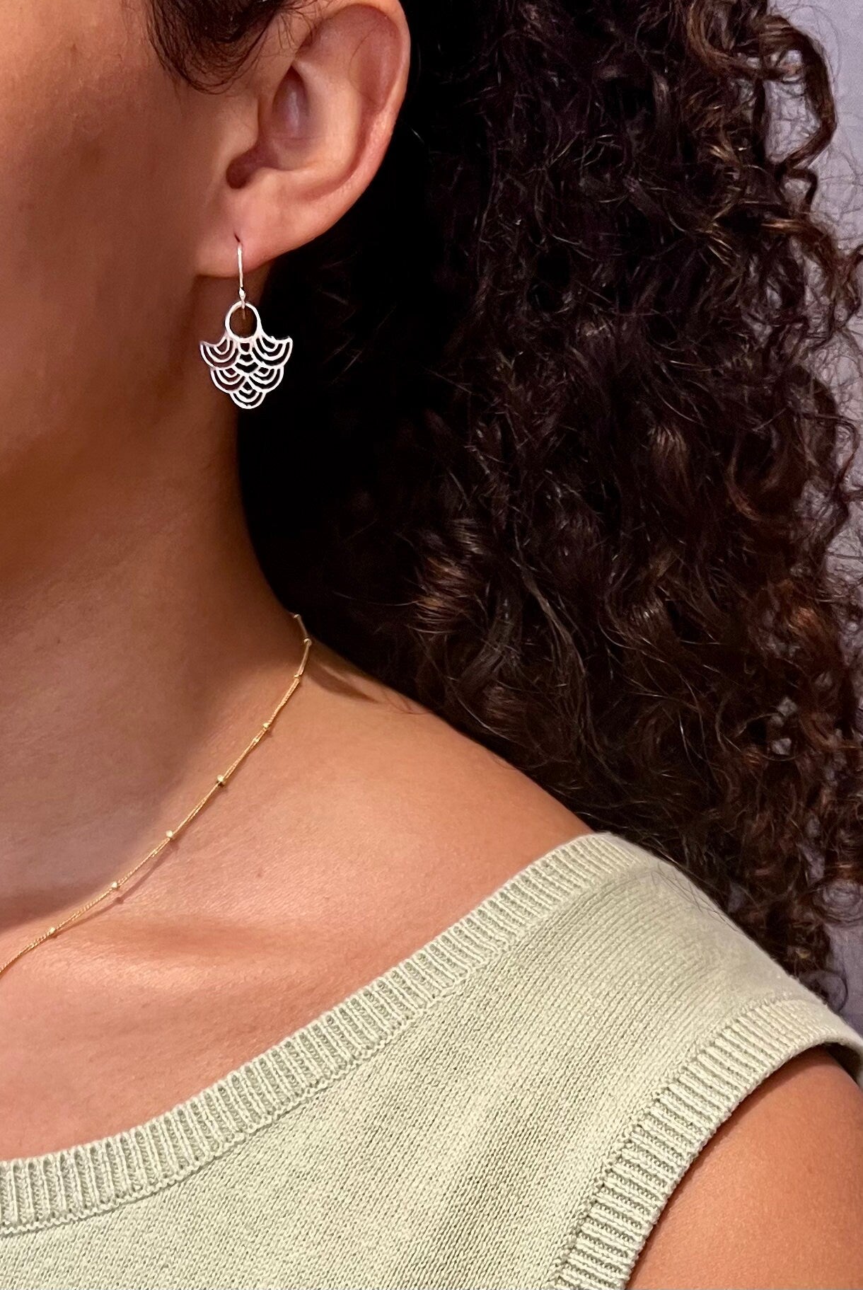 Sterling Drop Earrings | Unique Silver Earrings | Tribal Earrings | Wavy Sterling Earrings | Lightweight Silver Earrings | Airy Earrings
