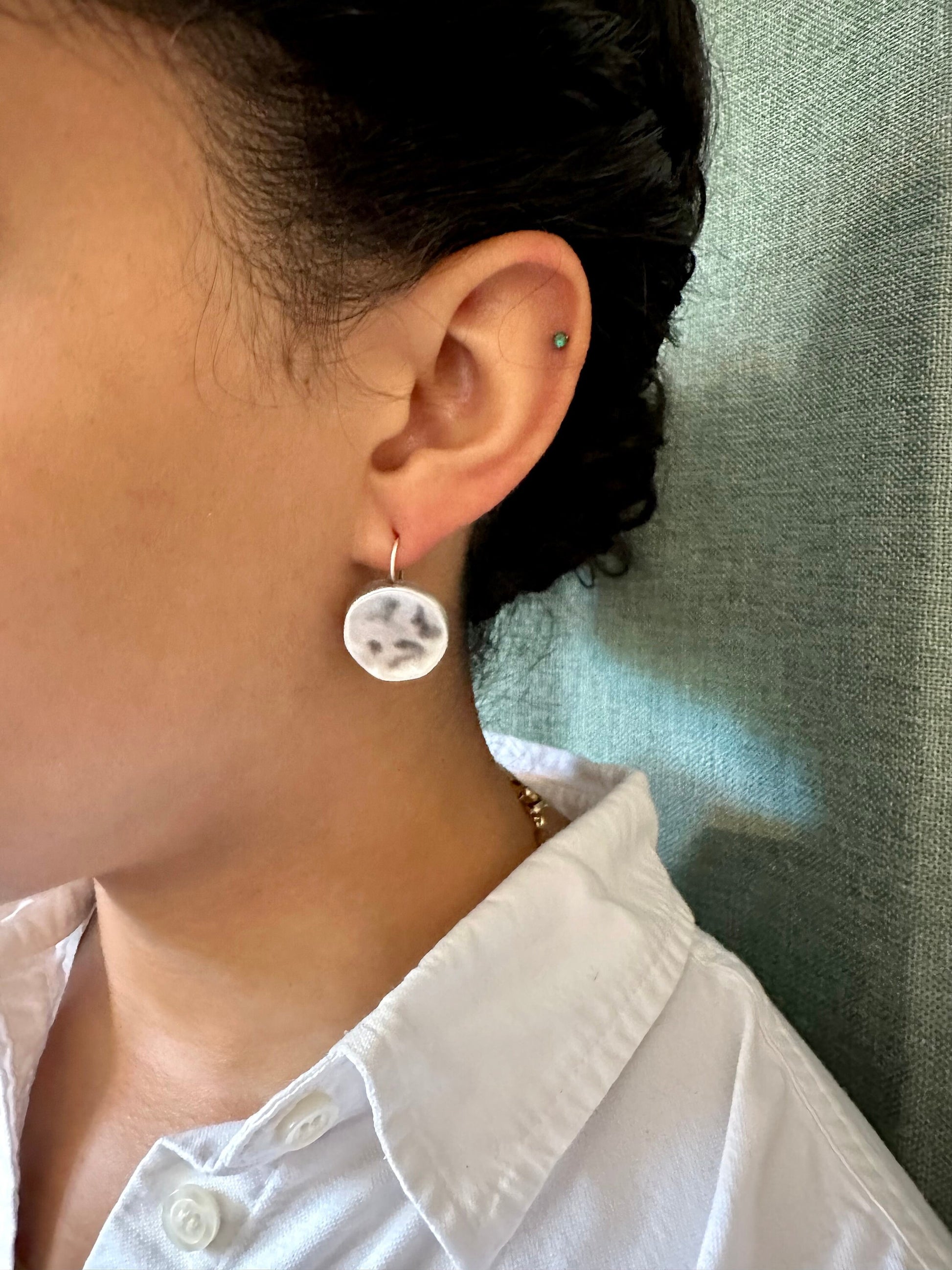 Hammered Silver Earrings | Silver Disc Earrings | Everyday Silver Earrings | Hammered Round Silver Earrings | Simple Silver Earrings