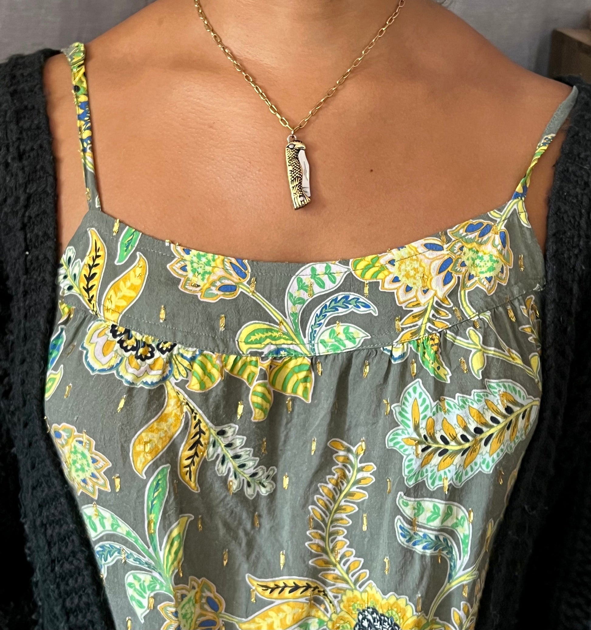 Eagle Knife Necklace | Pocketknife Necklace | Brass Eagle Knife | Eagle Pocketknife Necklace | Eagle Knife Pendant | Small Knife Pendant