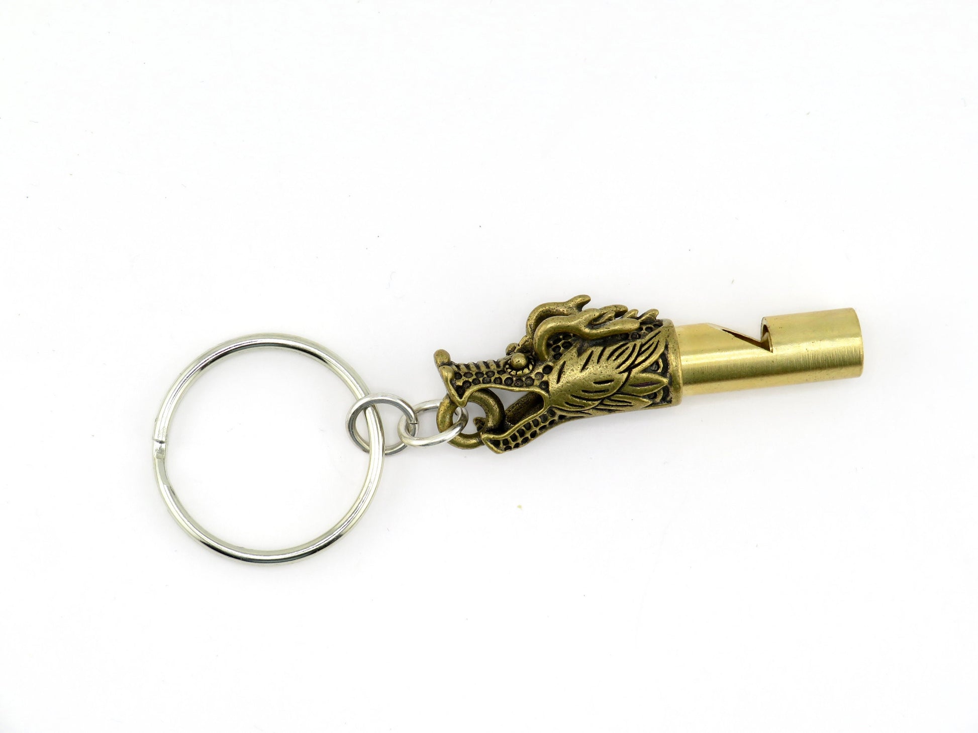 Dragon Whistle Keychain | Dragon Whistle Keyring | Brass Dragon Whistle | Brass Dragon Keyring | Gold Dragon Keychain | Dragon Whistle Gift