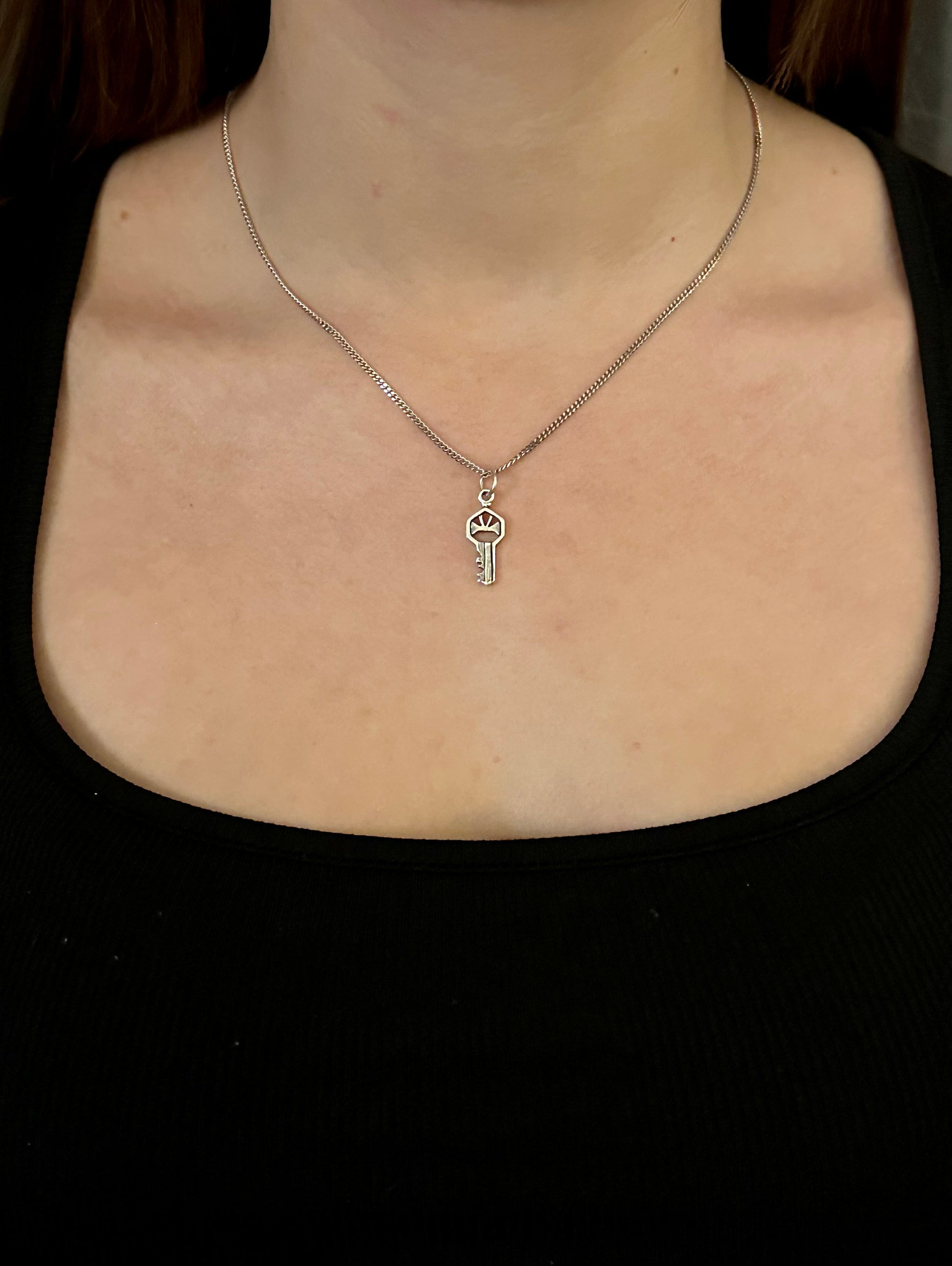 Silver Key Necklace | Sterling Key Pendant | Silver Rustic Key | Sterling Lock Key | Silver Skeleton Key Pendant