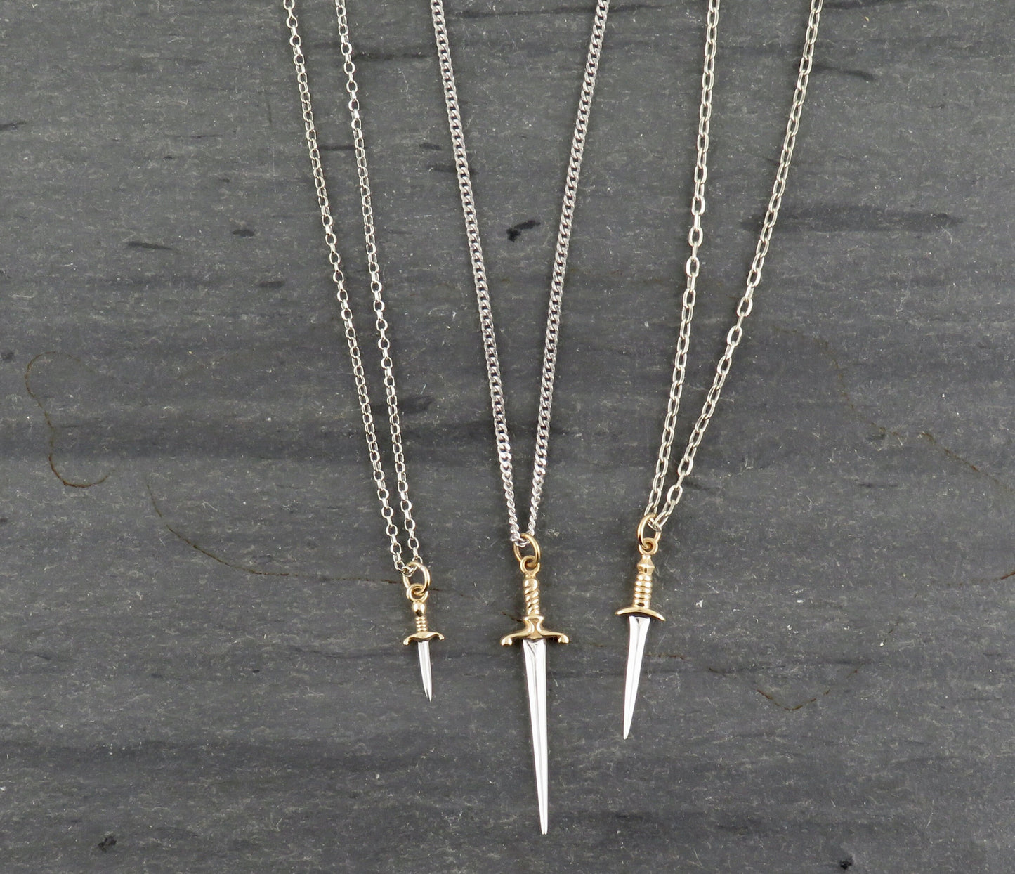 Sword Earrings | Sterling Sword Earrings| Two Tone Dagger Earrings | Silver Gold Sword Earrings| Silver Daggers | Sterling Sword Earrings