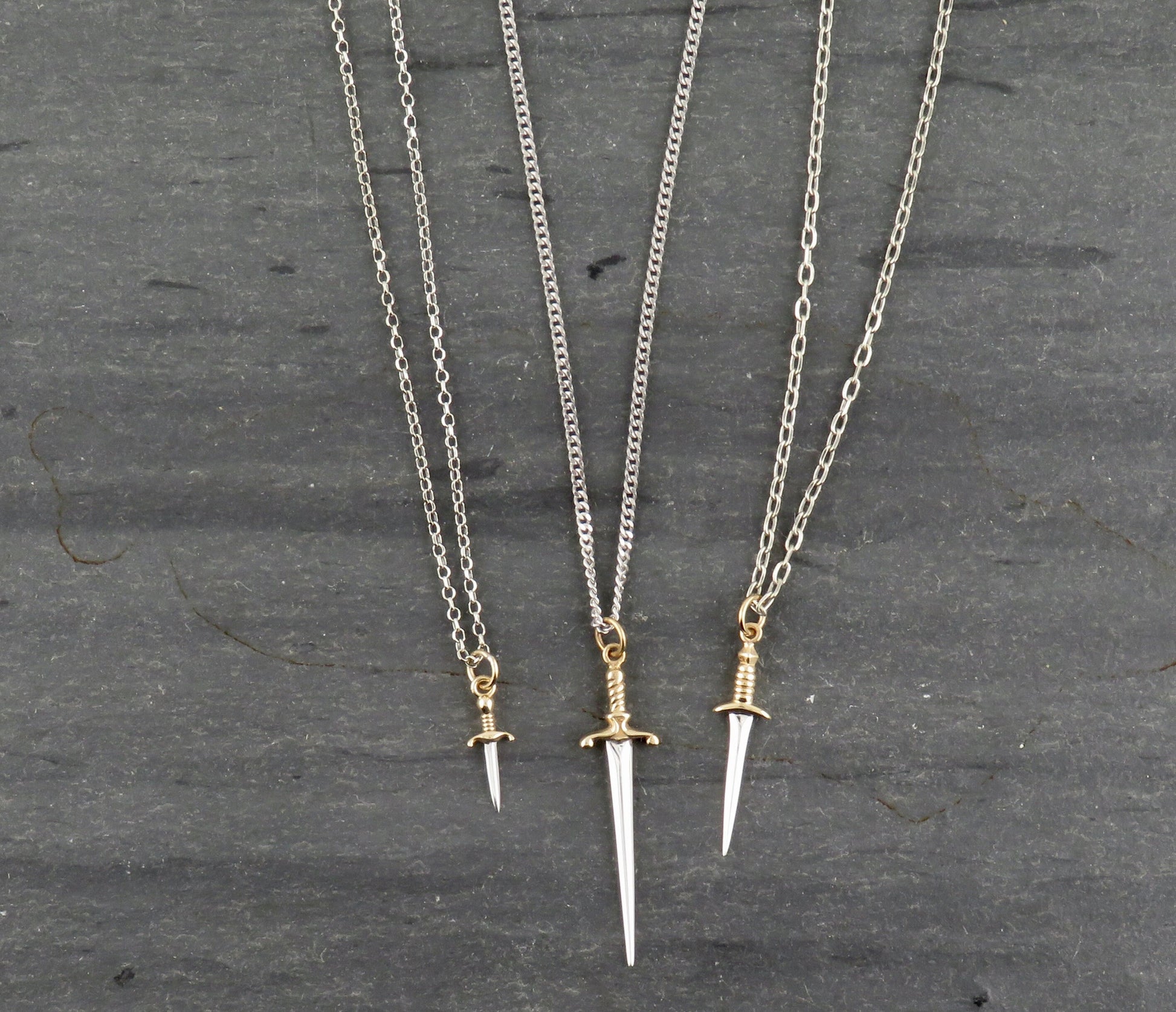 Sword Earrings | Sterling Sword Earrings| Two Tone Dagger Earrings | Silver Gold Sword Earrings| Silver Daggers | Sterling Sword Earrings