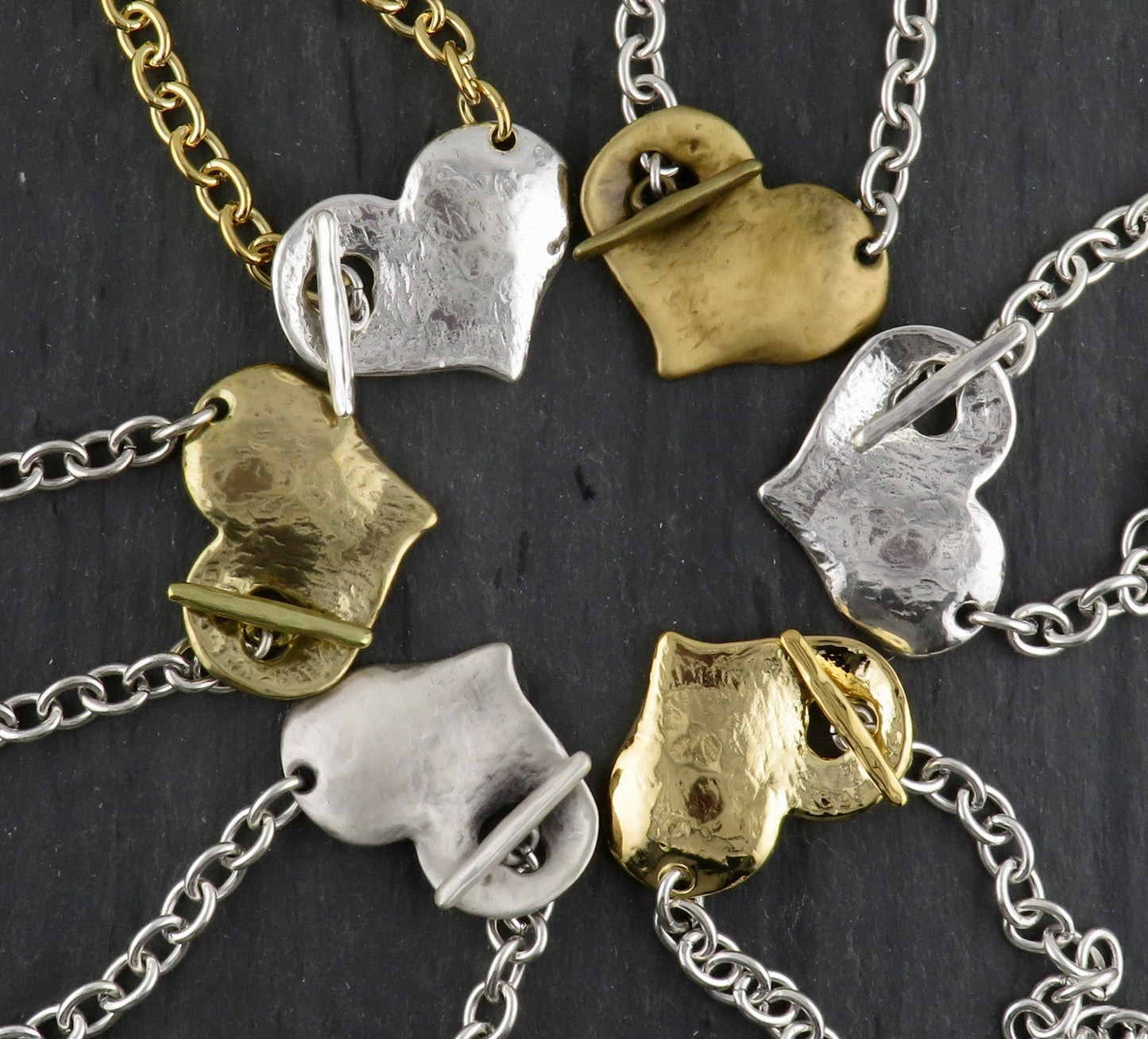 Gold Heart in Front Necklace
