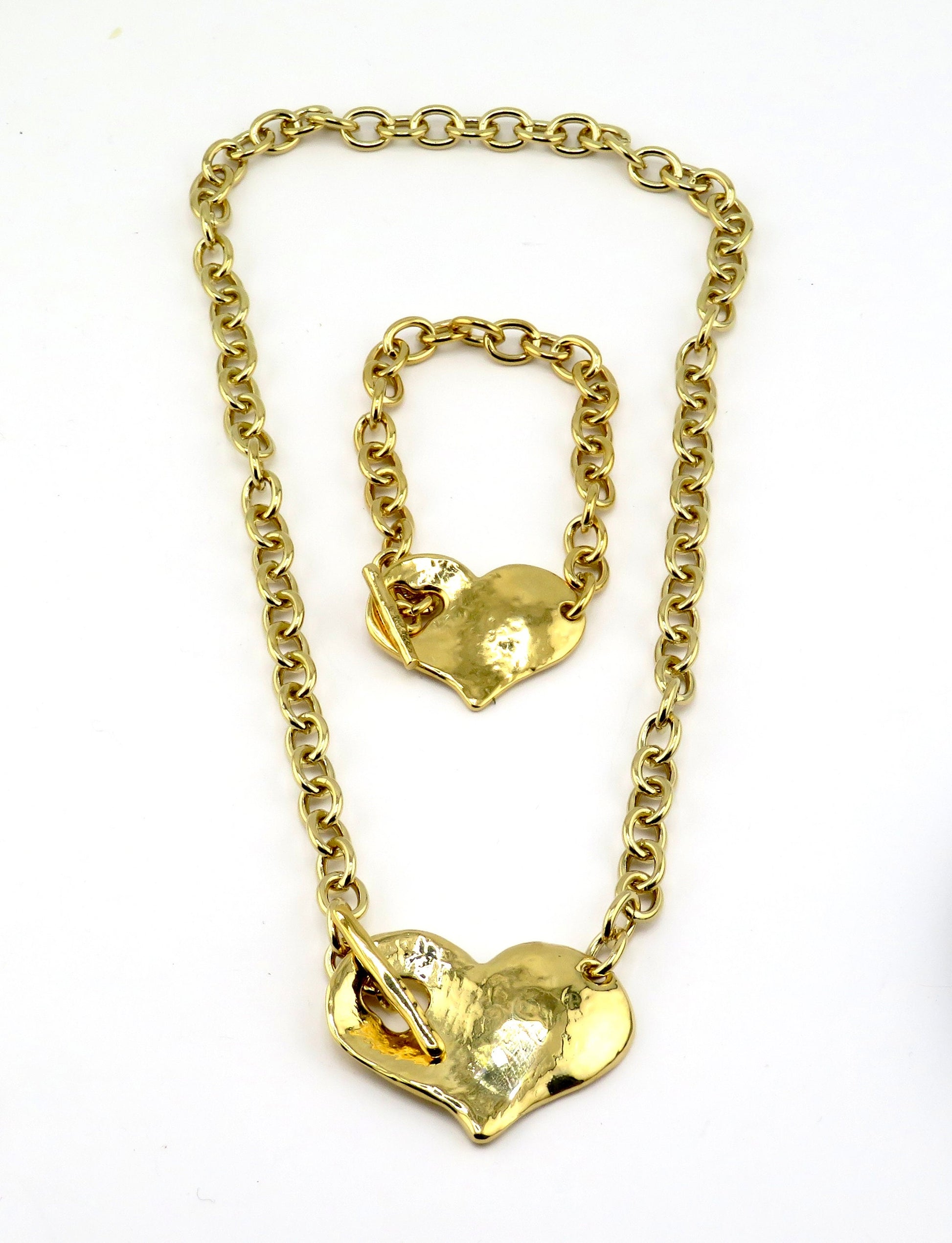 Gold Heart in Front Necklace