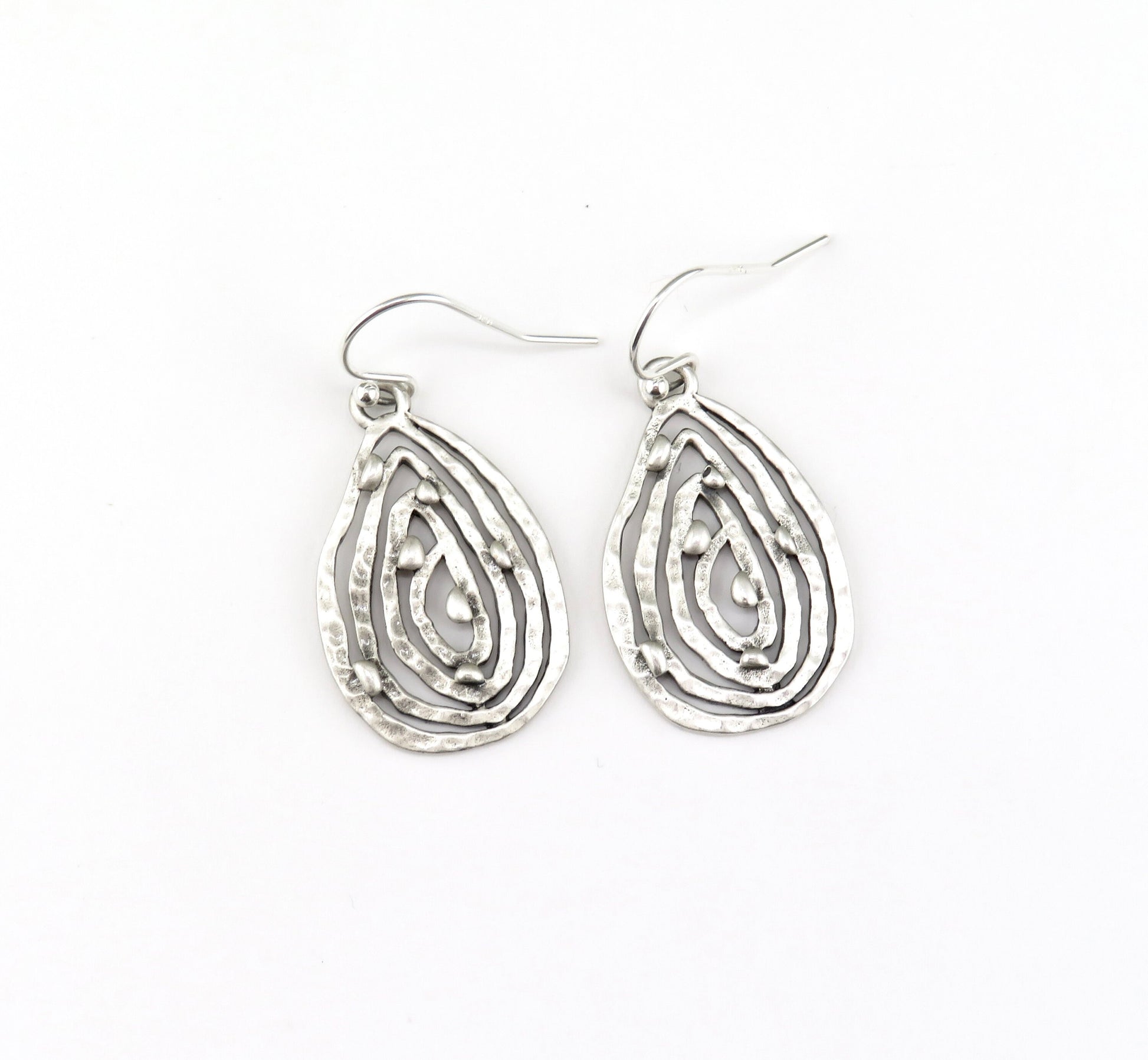 Silver Drop Earrings | Unique Silver Earrings | Abstract Earrings | Wavy Silver Earrings | Lightweight Silver Earrings | Tear Drop Earrings