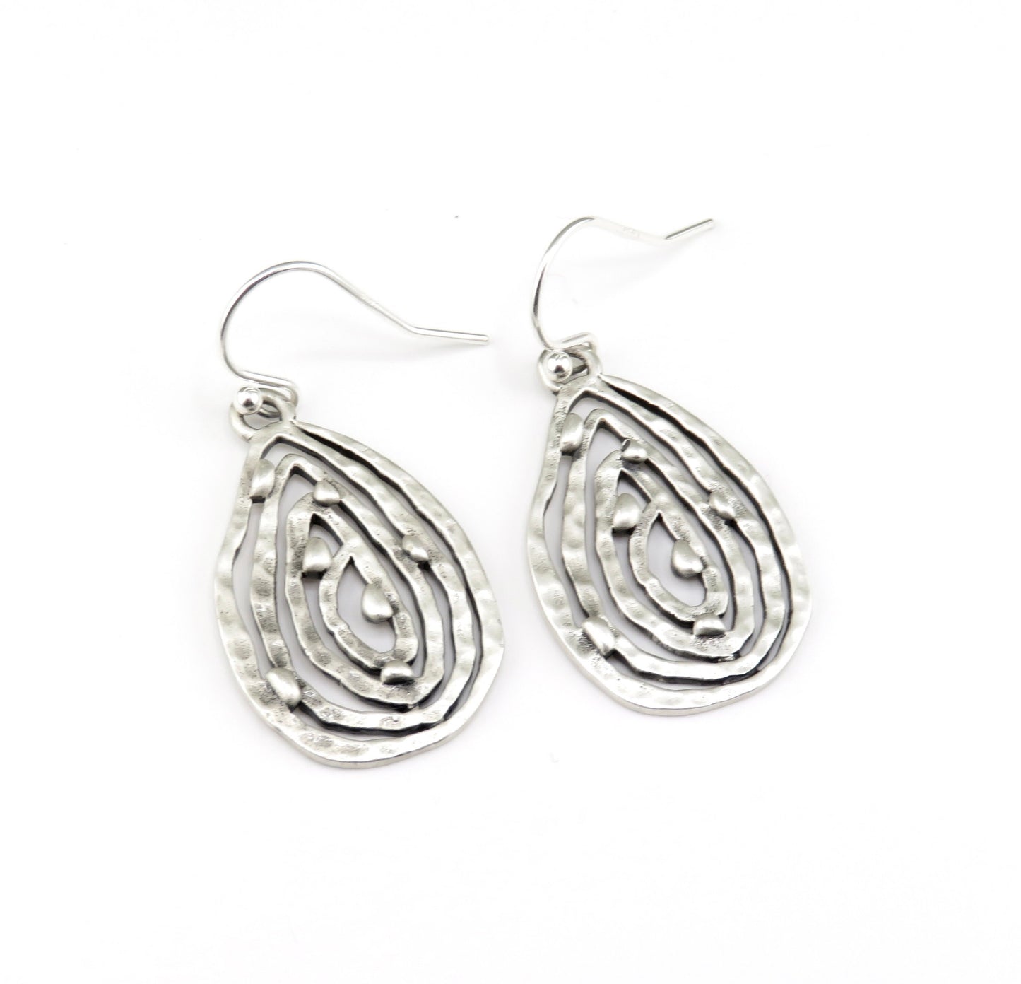 Silver Drop Earrings | Unique Silver Earrings | Abstract Earrings | Wavy Silver Earrings | Lightweight Silver Earrings | Tear Drop Earrings