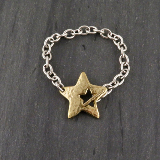 "Star in Front' Bracelet - Mixed Metals