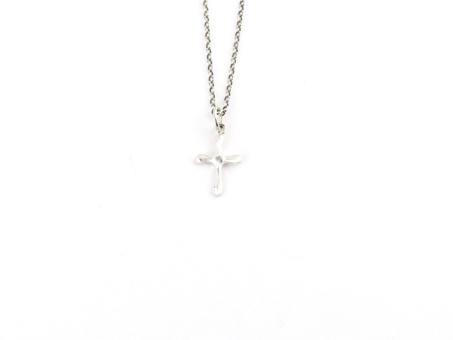 Cross Necklace, Silver Cross Necklace, Diamond Cross Necklace, Sterling Cross, Simple Cross Necklace, Cross Pendant, Silver Cross Pendant
