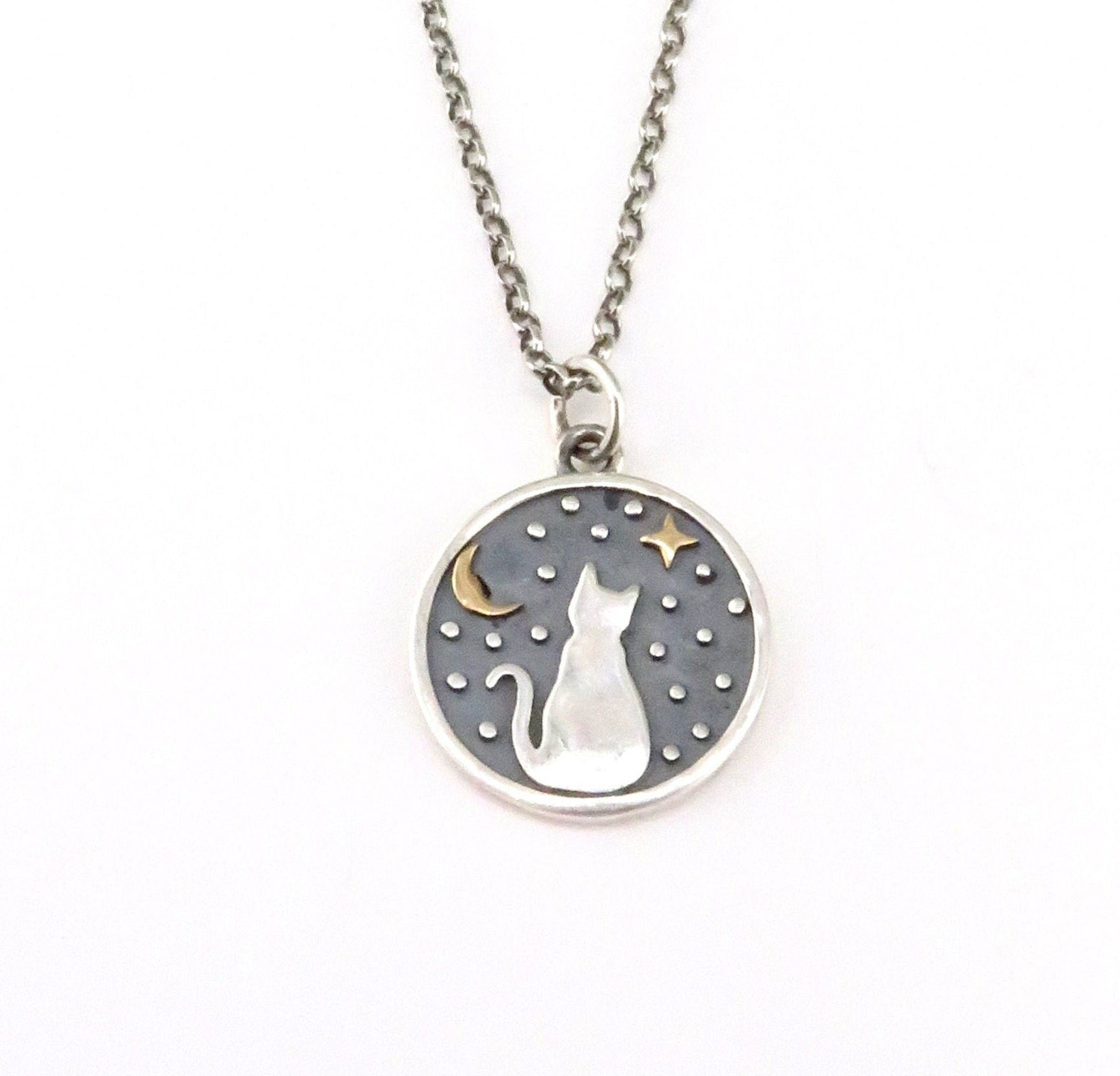 Celestial Sitting Cat Necklace