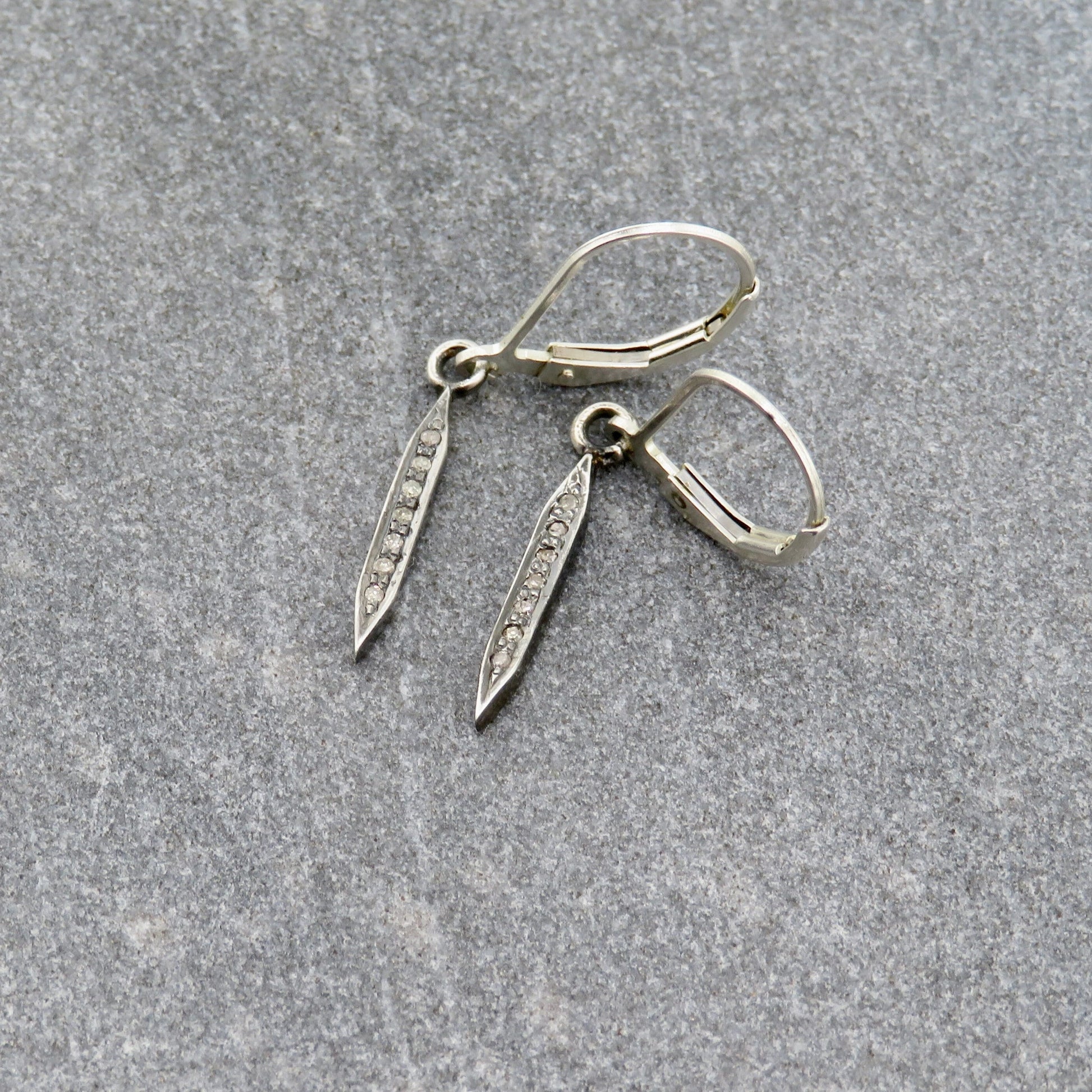 diamond spike earrings | sterling spike earrings | silver diamond earrings | minimal spiked earrings | minimal sterling diamond earrings