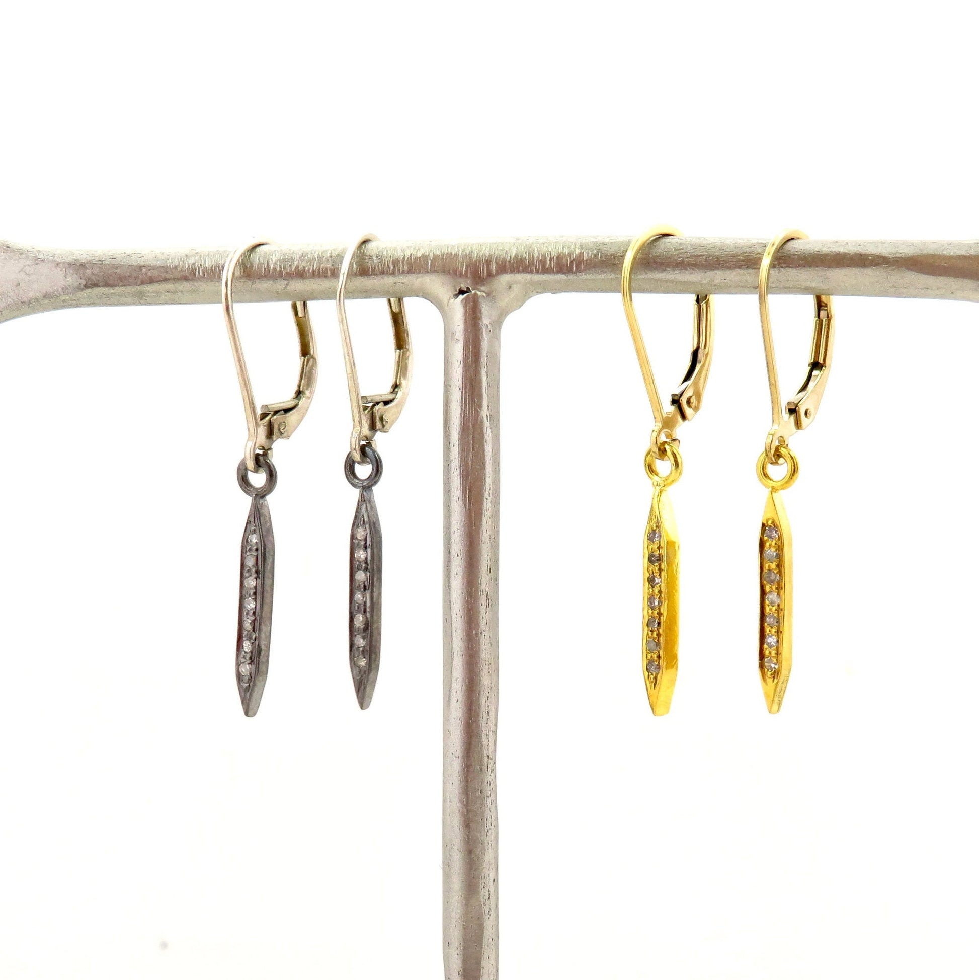 diamond spike earrings | gold spike earrings | gold vermeil diamond earrings | minimal spiked earrings | minimal gold diamond earrings