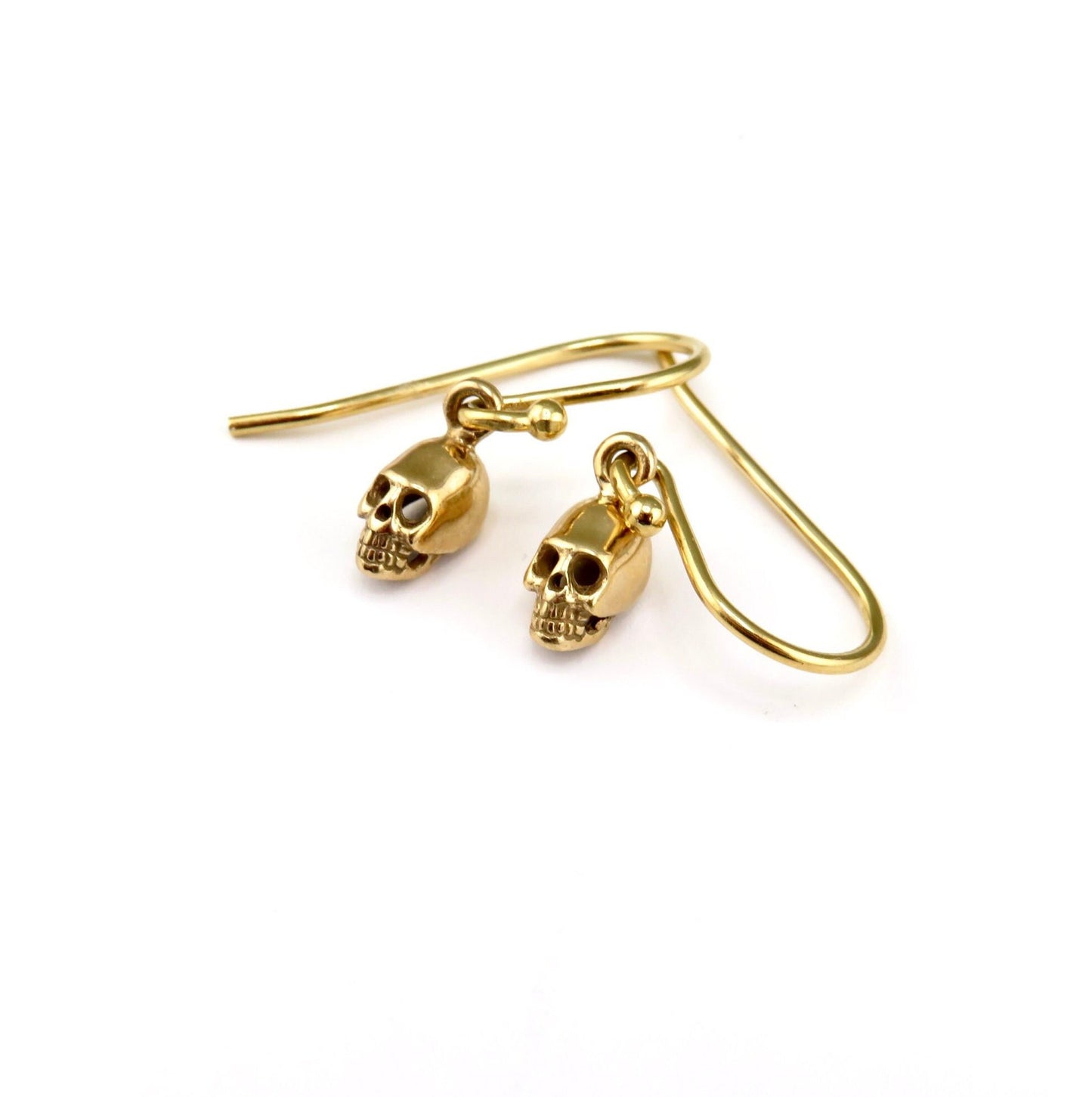 Small Skull Earrings | Gold Skull Earrings | Mini Gold Skull Earrings | Tiny Bronze Skull Earrings | 3D Skull Earring | Bronze Skull Earring
