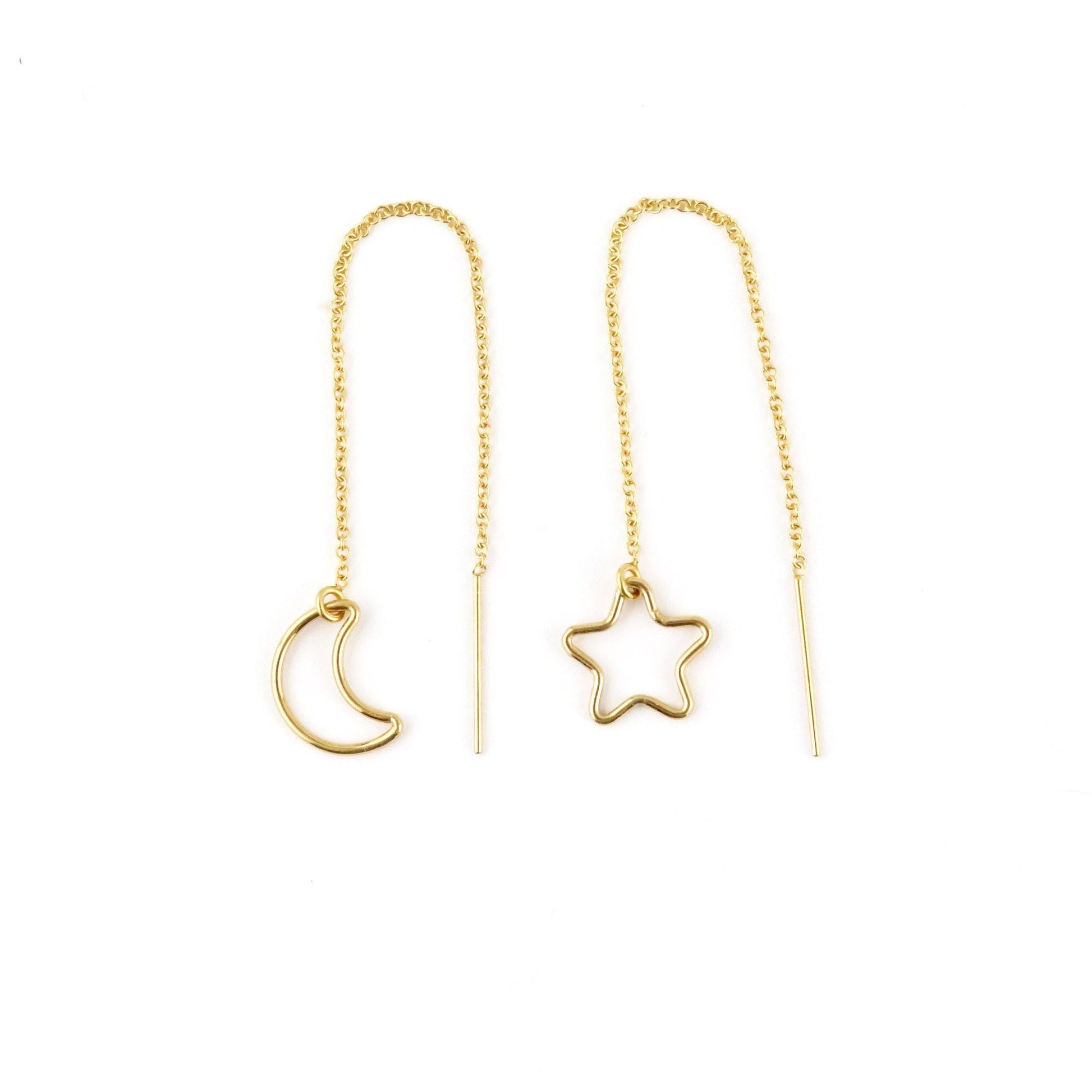 Gold Celestial Necklace| GoldFilled Moon Star Necklace | Gold Star Moon Charms | Delicate Celestial Charm Necklace | Gold Moon Star Pendants