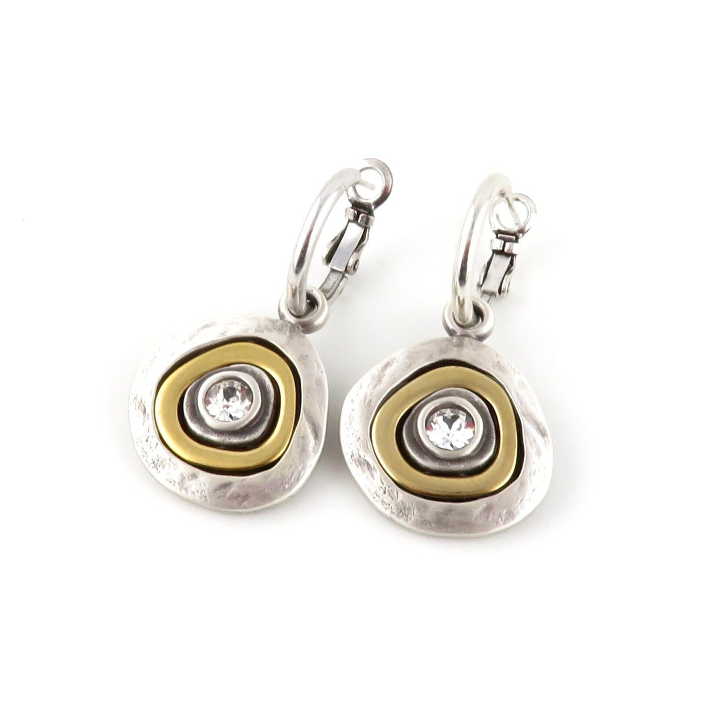 Two Tone Hoop Earrings | Gold Silver Earrings | Mixed Metal Earrings | Two Toned Sparkle Earrings | Two Tone Hoops | Unique Earrings
