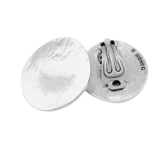 Clip On Earrings | Silver Clip On Earrings | Hammered Clip-On Earrings | Oval Silver Clips Earrings | Matte Silver Clip On Earrings