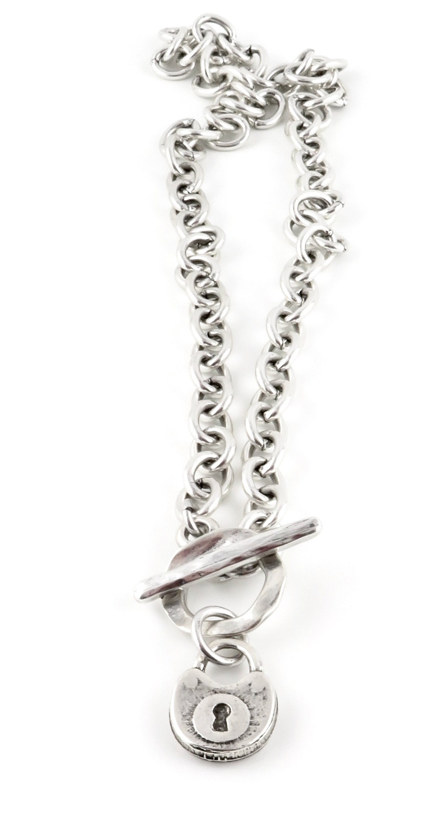 Chunky Lock Necklace | Silver Padlock Pendant | Chunky Silver Lock | Front Toggle Lock Necklace | Chunky Jewelry | Rustic Lock Charm