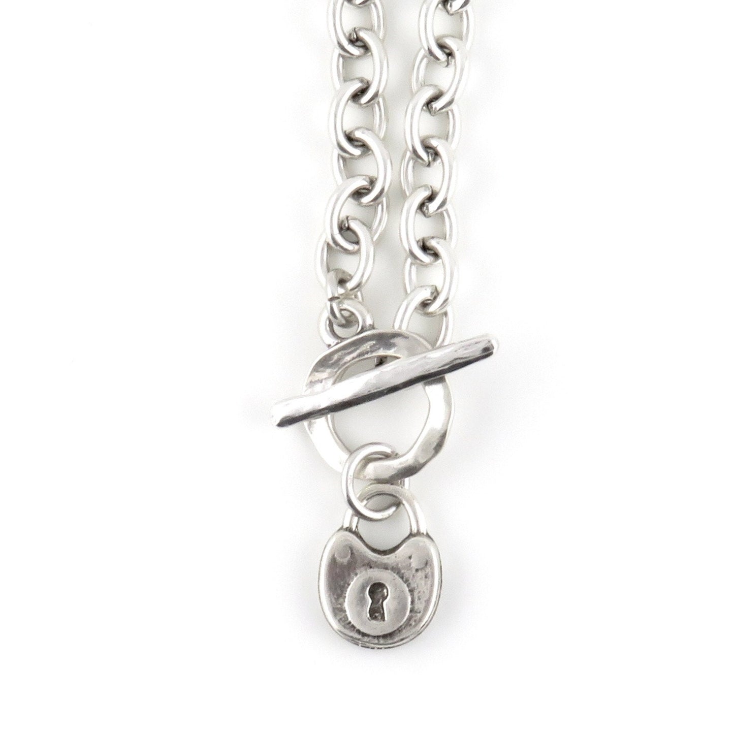 Chunky Lock Necklace | Silver Padlock Pendant | Chunky Silver Lock | Front Toggle Lock Necklace | Chunky Jewelry | Rustic Lock Charm