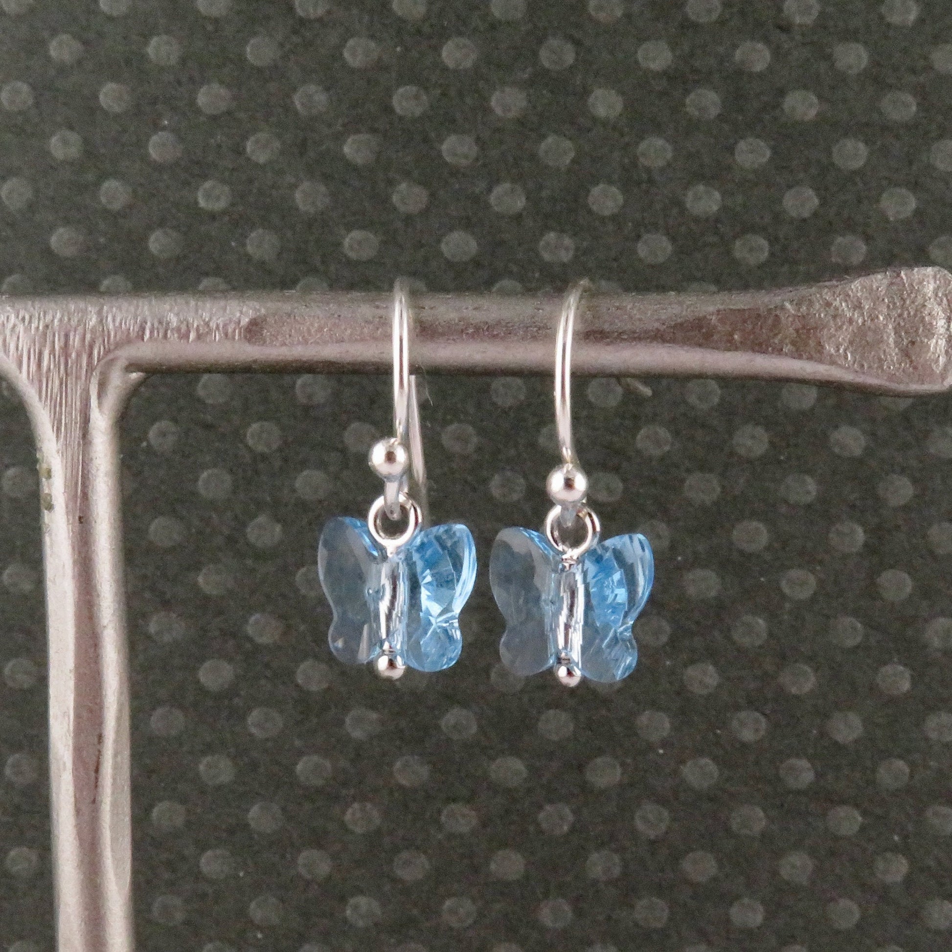 Delicate Butterfly Earrings | Blue Crystal Butterfly Earrings | Small Blue Butterflies | Crystal Butterflies | Sweet Butterfly Earrings