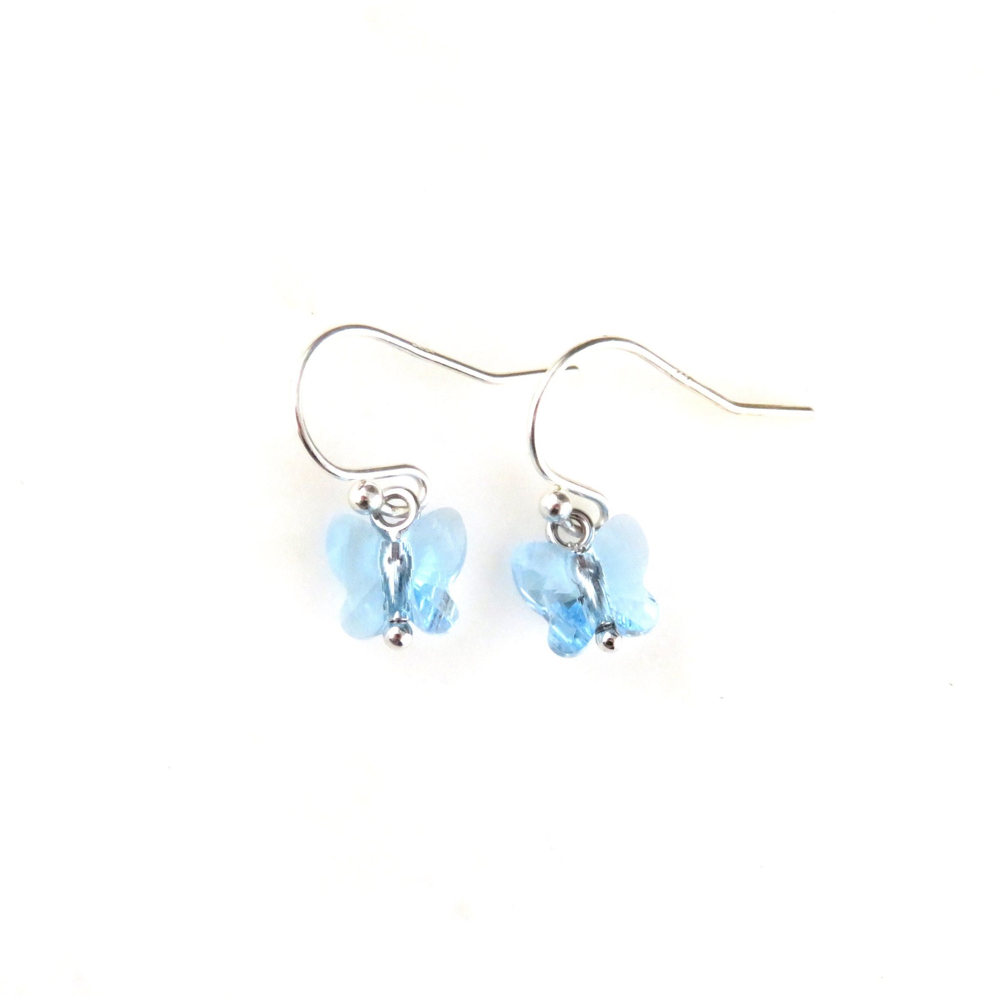 Delicate Butterfly Earrings | Blue Crystal Butterfly Earrings | Small Blue Butterflies | Crystal Butterflies | Sweet Butterfly Earrings