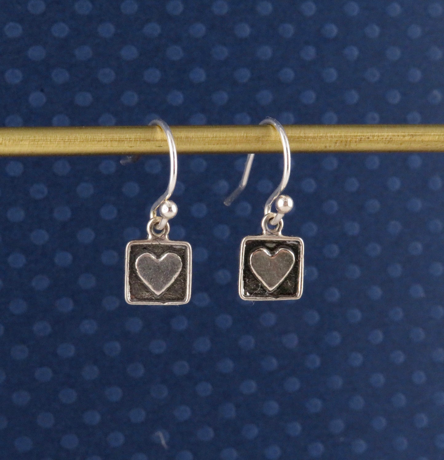 Sterling Heart Earrings, Framed Heart Earrings, Silver Heart Earrings, Minimal Heart Earrings, Sweet Earrings, Girl Earrings, Small Hearts