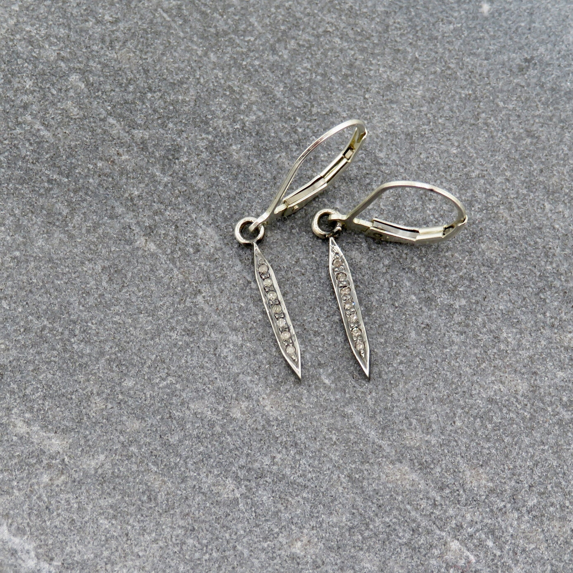 diamond spike earrings | sterling spike earrings | silver diamond earrings | minimal spiked earrings | minimal sterling diamond earrings
