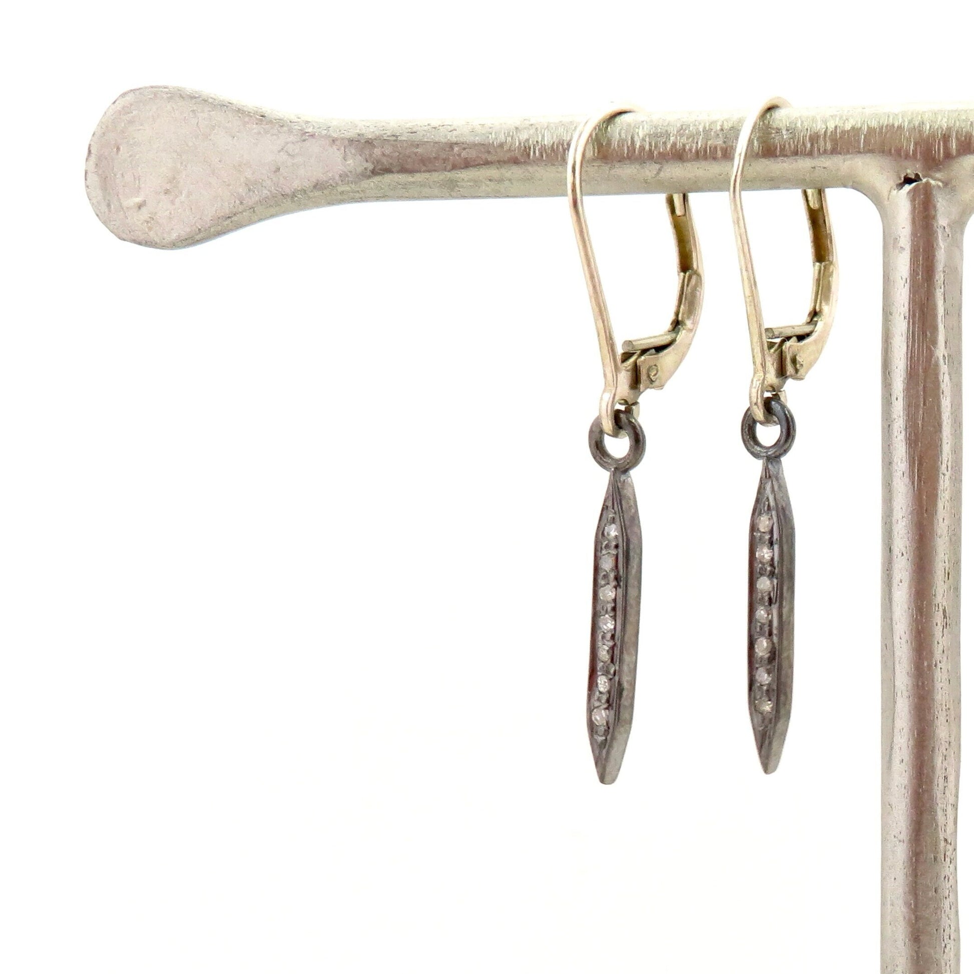 diamond spike earrings | sterling spike earrings | silver diamond earrings | minimal spiked earrings | minimal sterling diamond earrings