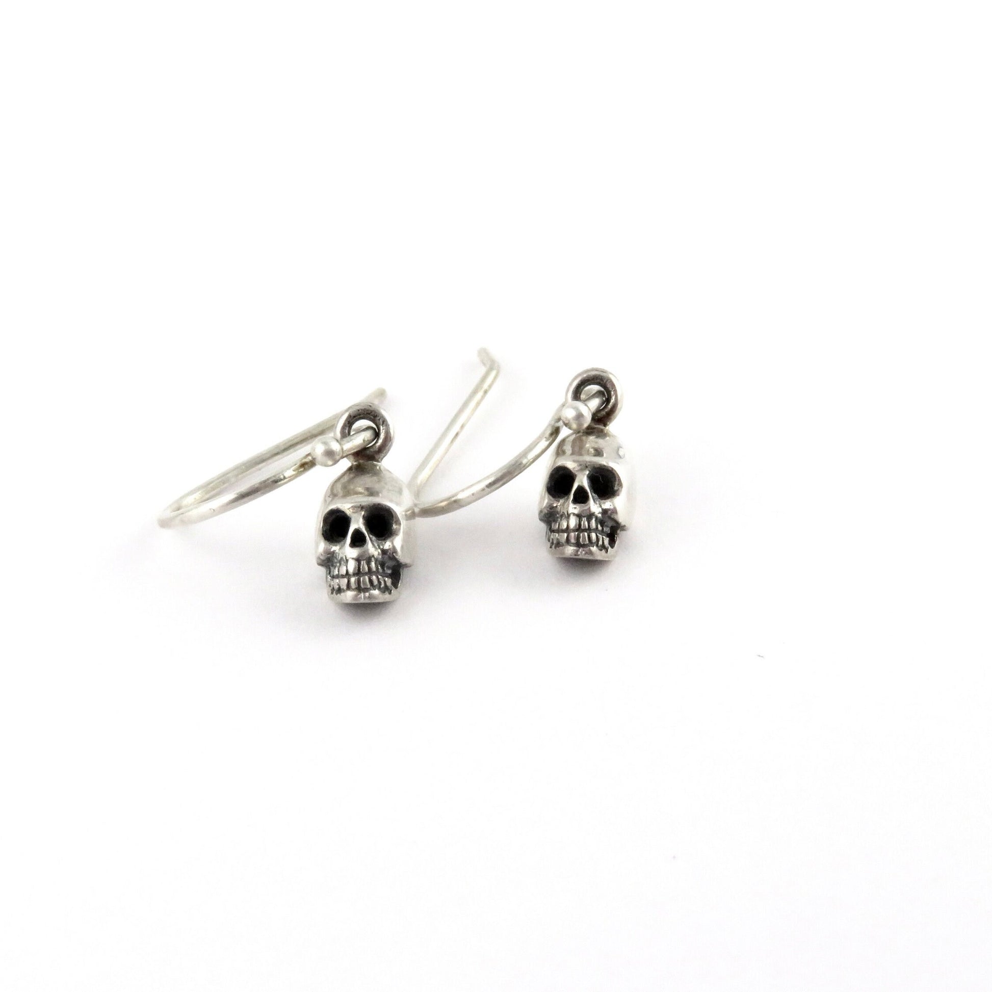 Small Skull Earrings | Sterling Skull Earrings | Silver Mini Skull Earrings | Tiny Skull Earrings | 3D Skull Earrings | Little Skull Earring
