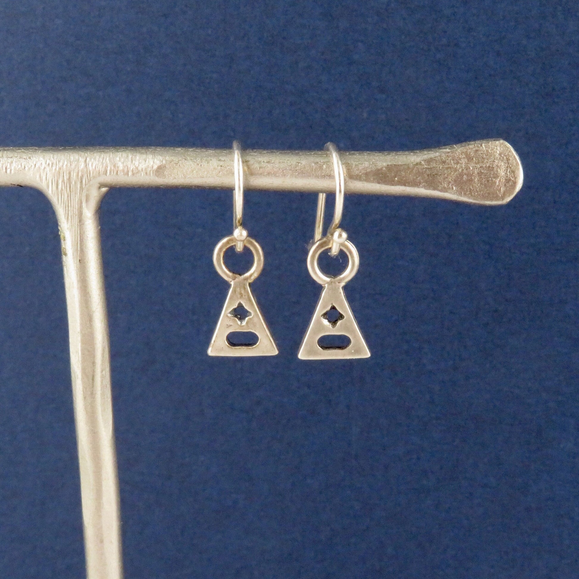 Minimal Sterling Earrings | Small Silver Earrings | Geometric Silver Earrings | Triangle Sterling Earrings | Everyday Silver Earrings