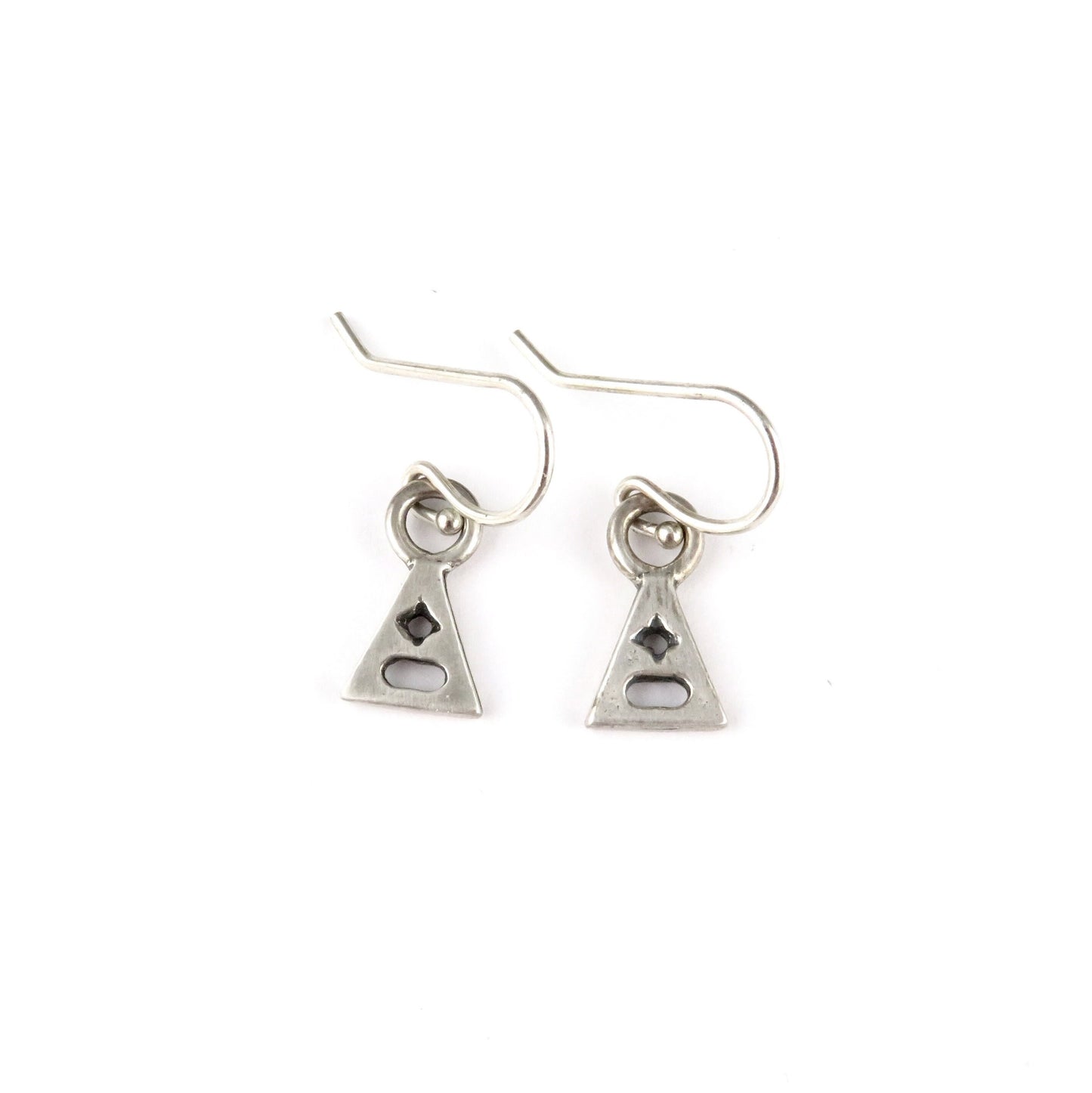 Minimal Sterling Earrings | Small Silver Earrings | Geometric Silver Earrings | Triangle Sterling Earrings | Everyday Silver Earrings