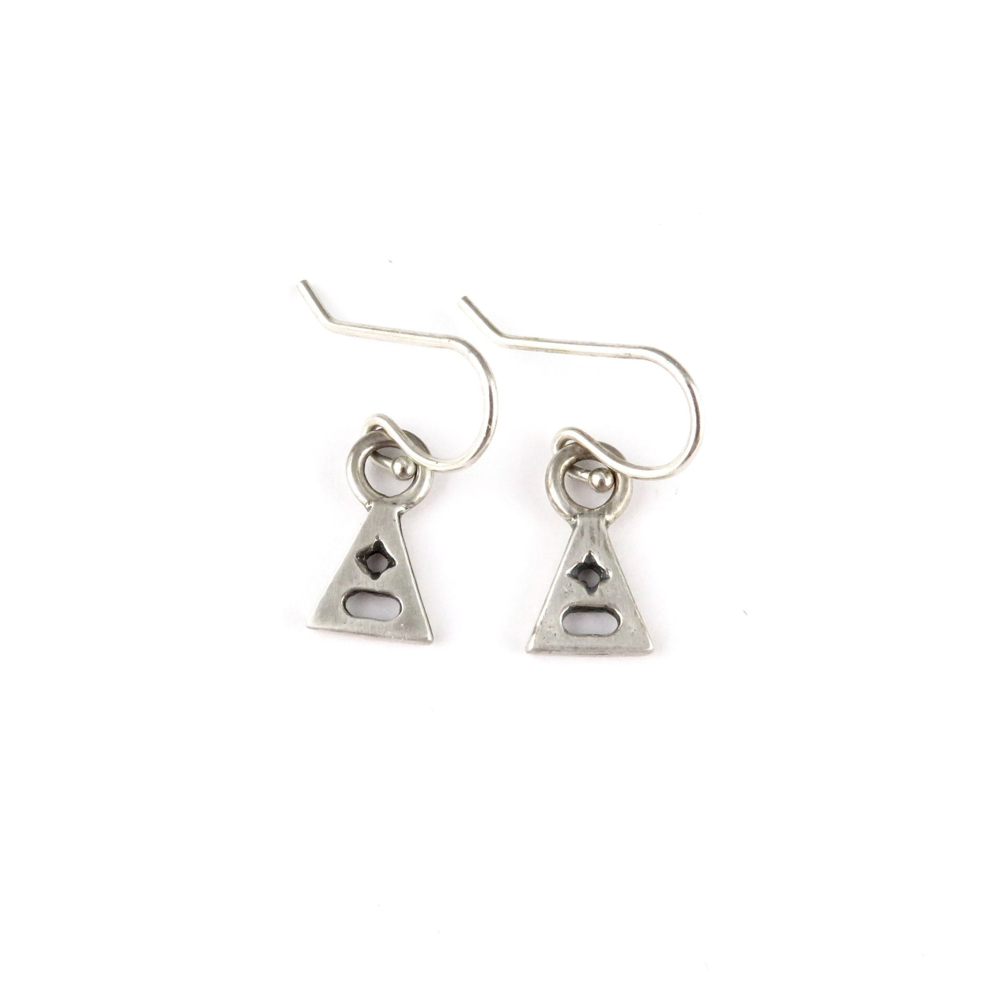 Minimal Sterling Earrings | Small Silver Earrings | Geometric Silver Earrings | Triangle Sterling Earrings | Everyday Silver Earrings