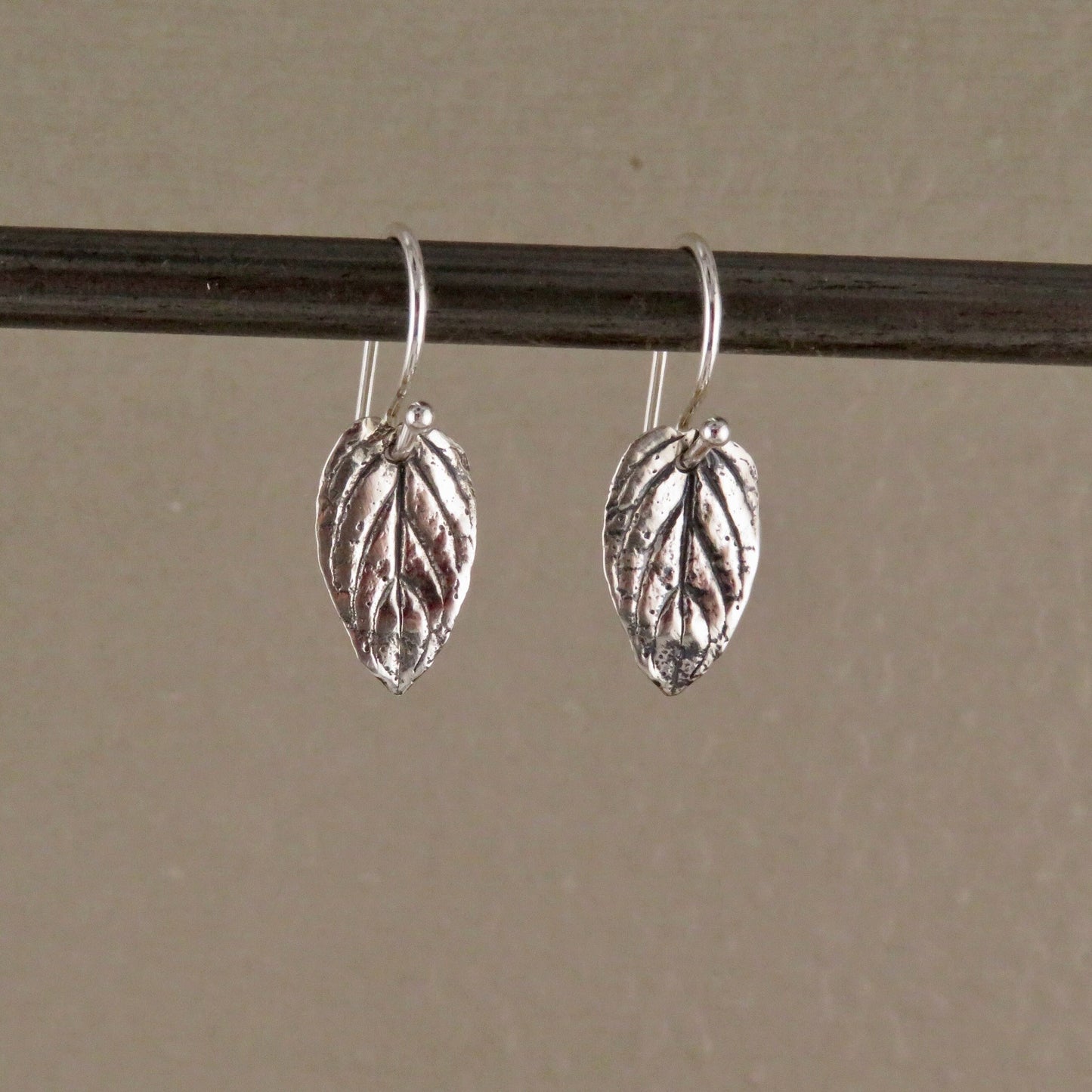 Sterling Leaf Earrings | Silver Nature Earrings | Sterling Silver Leaves Earrings | Mint Leaf Earrings | Sterling Delicate Leaf Earrings