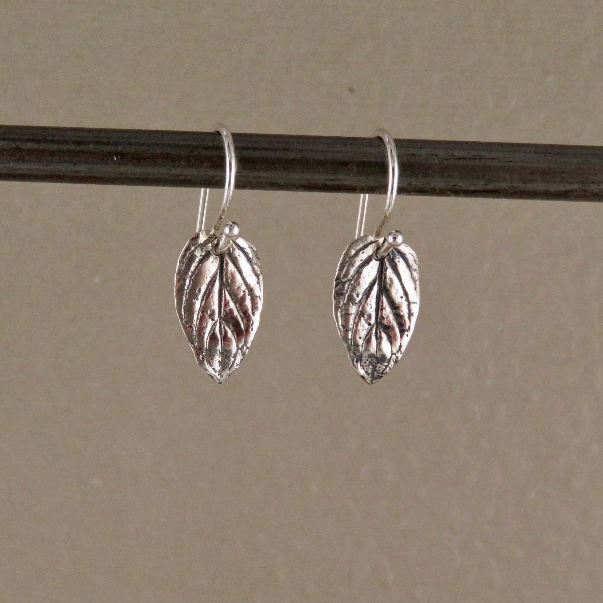 Sterling Leaf Earrings | Silver Nature Earrings | Sterling Silver Leaves Earrings | Mint Leaf Earrings | Sterling Delicate Leaf Earrings