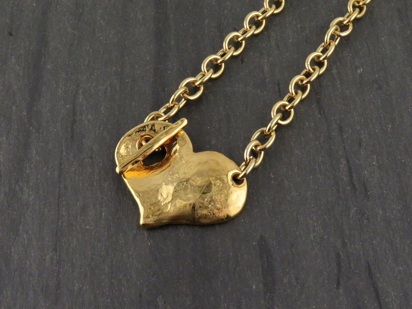 Gold Heart in Front Necklace