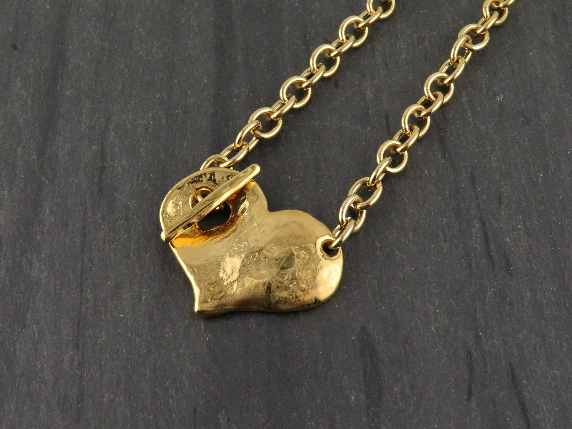 Gold Heart in Front Necklace