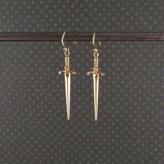 Sword Earrings | Gold Dagger Earrings| Bronze Sword Earrings | Gold Sword Earrings | Gold Dagger Jewelry | Bronze Sword Earrings