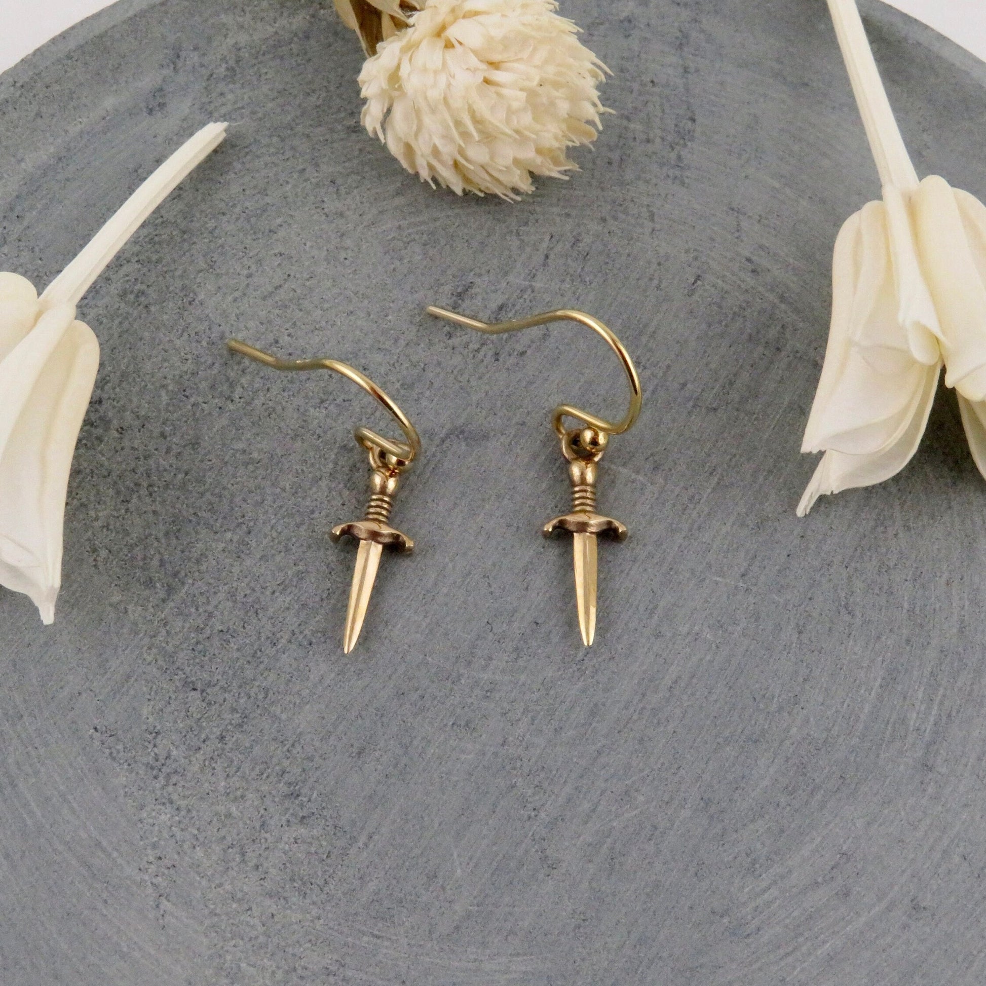 Sword Earrings | Gold Dagger Earrings| Bronze Sword Earrings | Small Gold Sword Earrings | Gold Dagger Jewelry | Bronze Sword Earrings