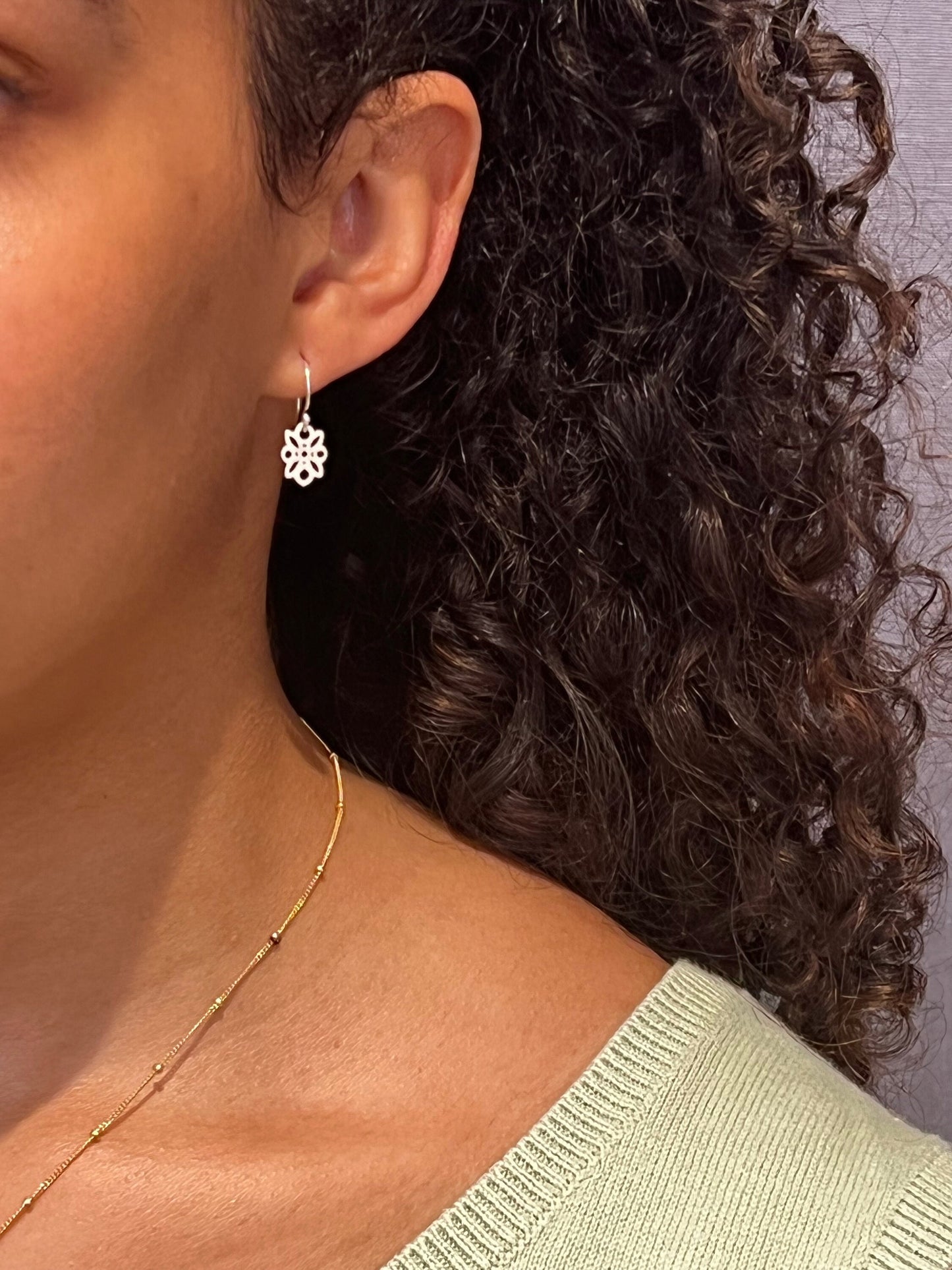 Small Silver Flower Earrings | Delicate Silver Earrings | Lightweight Flower Earring | Sterling Cutout Flower Earrings | Tiny Flower Earring