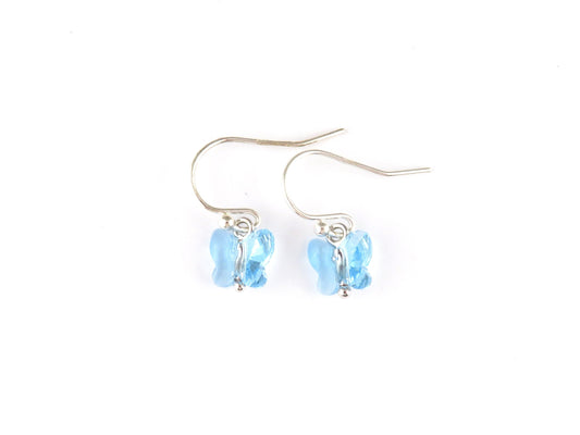 Delicate Butterfly Earrings | Blue Crystal Butterfly Earrings | Small Blue Butterflies | Crystal Butterflies | Sweet Butterfly Earrings