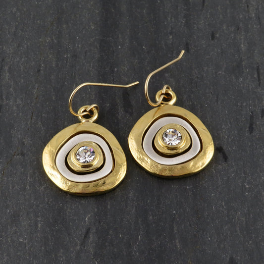 Two Tone Earrings | Gold Silver Earrings | Mixed Metal Earrings | Two Toned Sparkle Earrings | Two Tone Hoops | Unique Gold Hoop Earrings