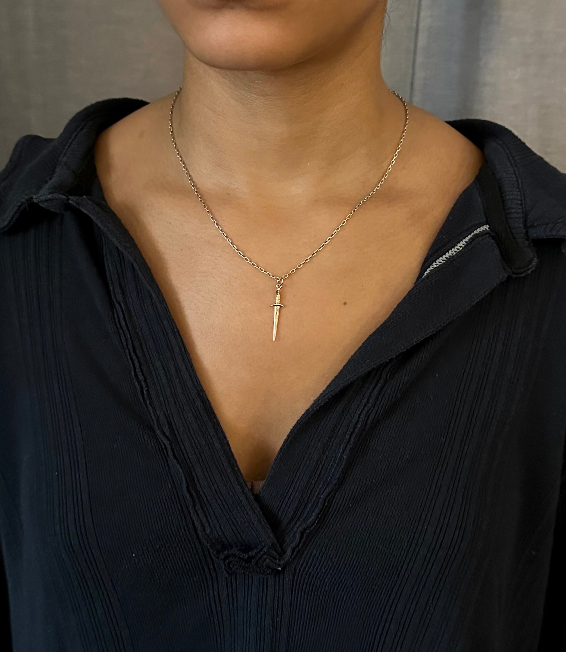 Bronze Dagger Necklace Md