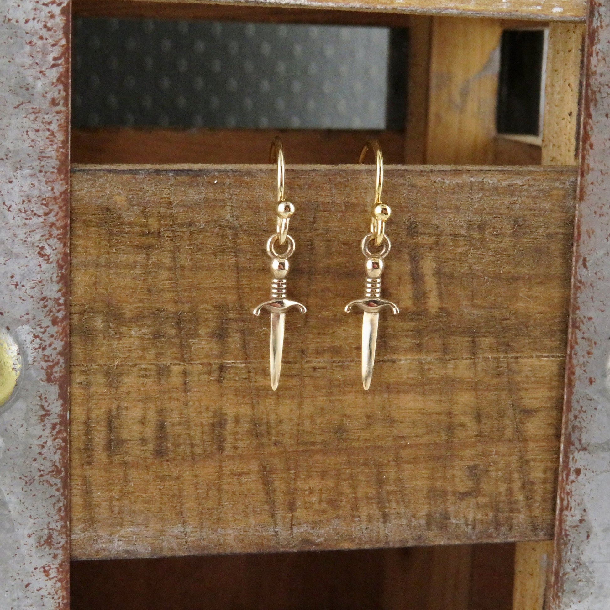 Sword Earrings | Gold Dagger Earrings| Bronze Sword Earrings | Small Gold Sword Earrings | Gold Dagger Jewelry | Bronze Sword Earrings