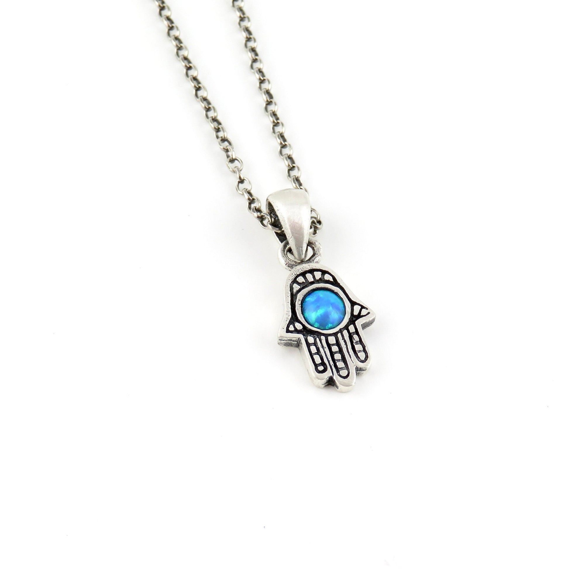 Mini Hamsa Opal Circle